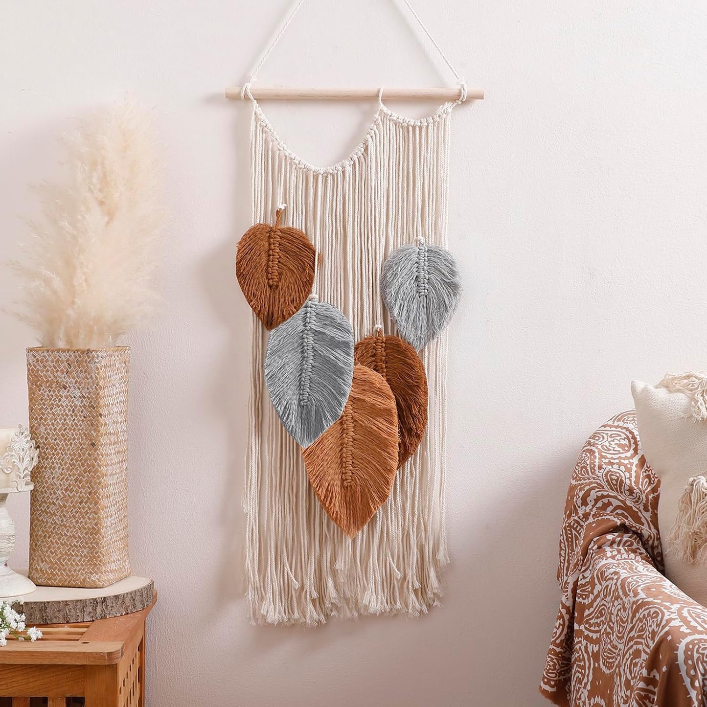 Large Boho Tassels Hanging Ornament / Brown