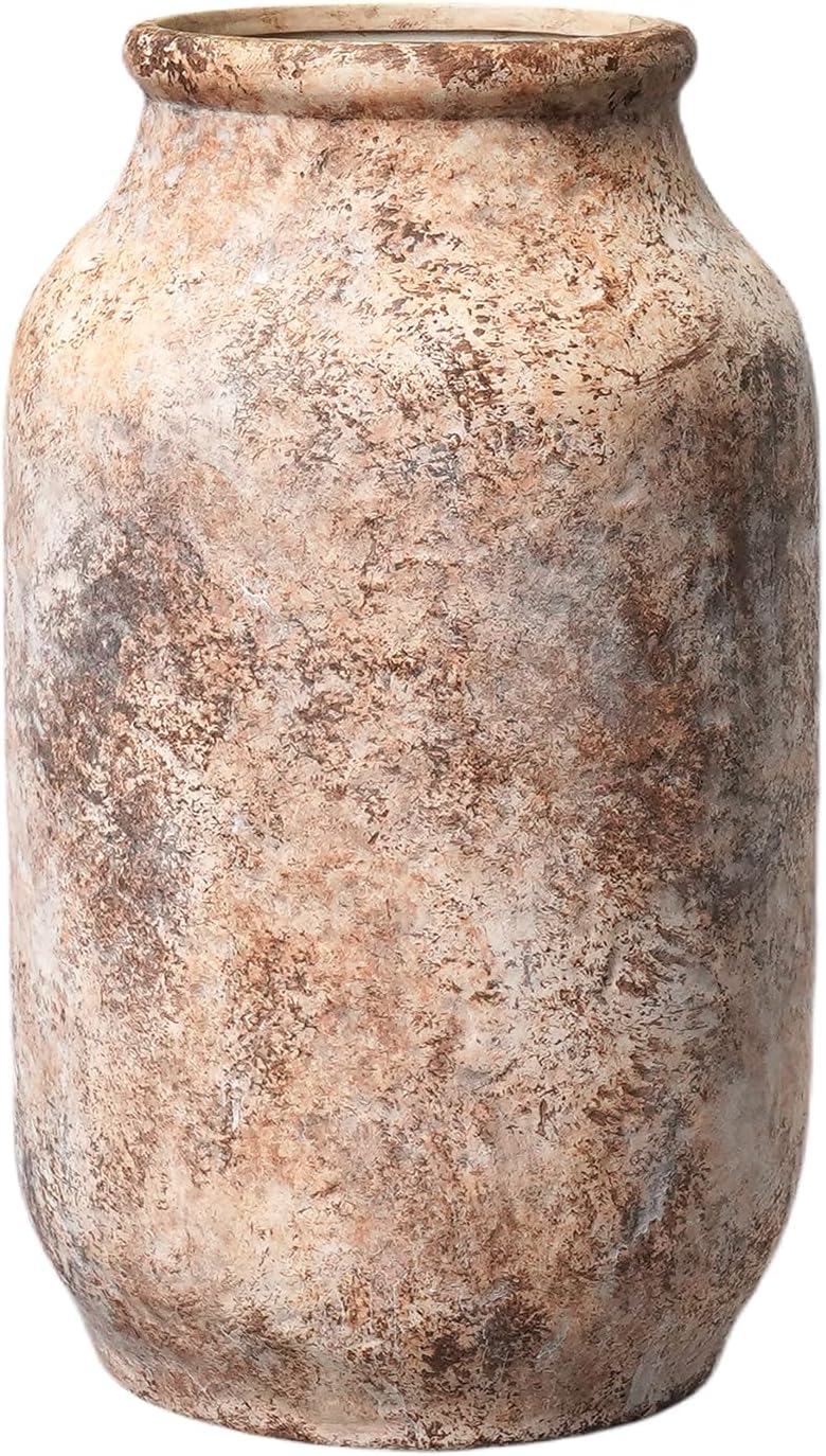 Rustic Terracotta Vase / Orange / 9 Inch
