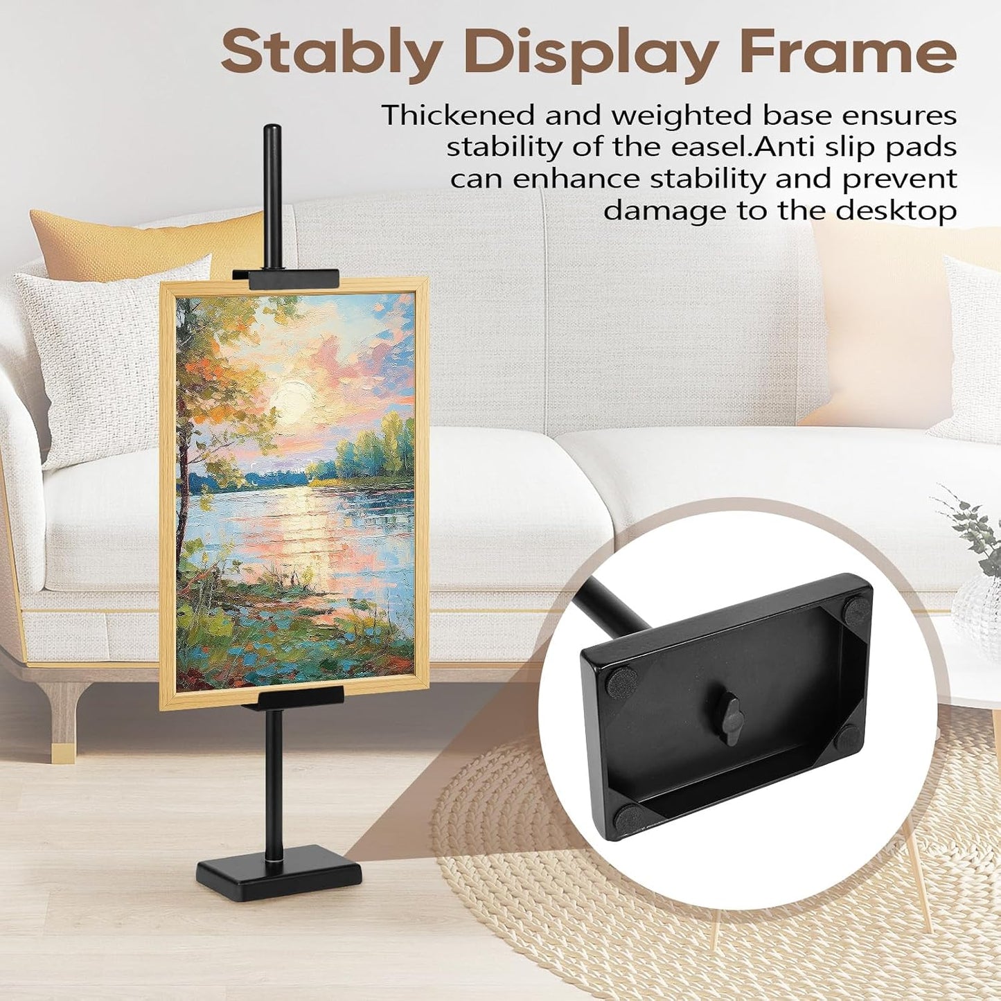 30'' Adjustable Tabletop Easel Stand, Black Easel for Display | Steady and Elegant Picture Easels for Display, Picture