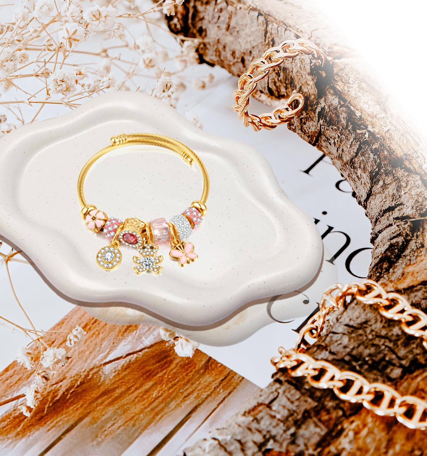 Cloud Tray Jewelry Plate / Spotted Matte White