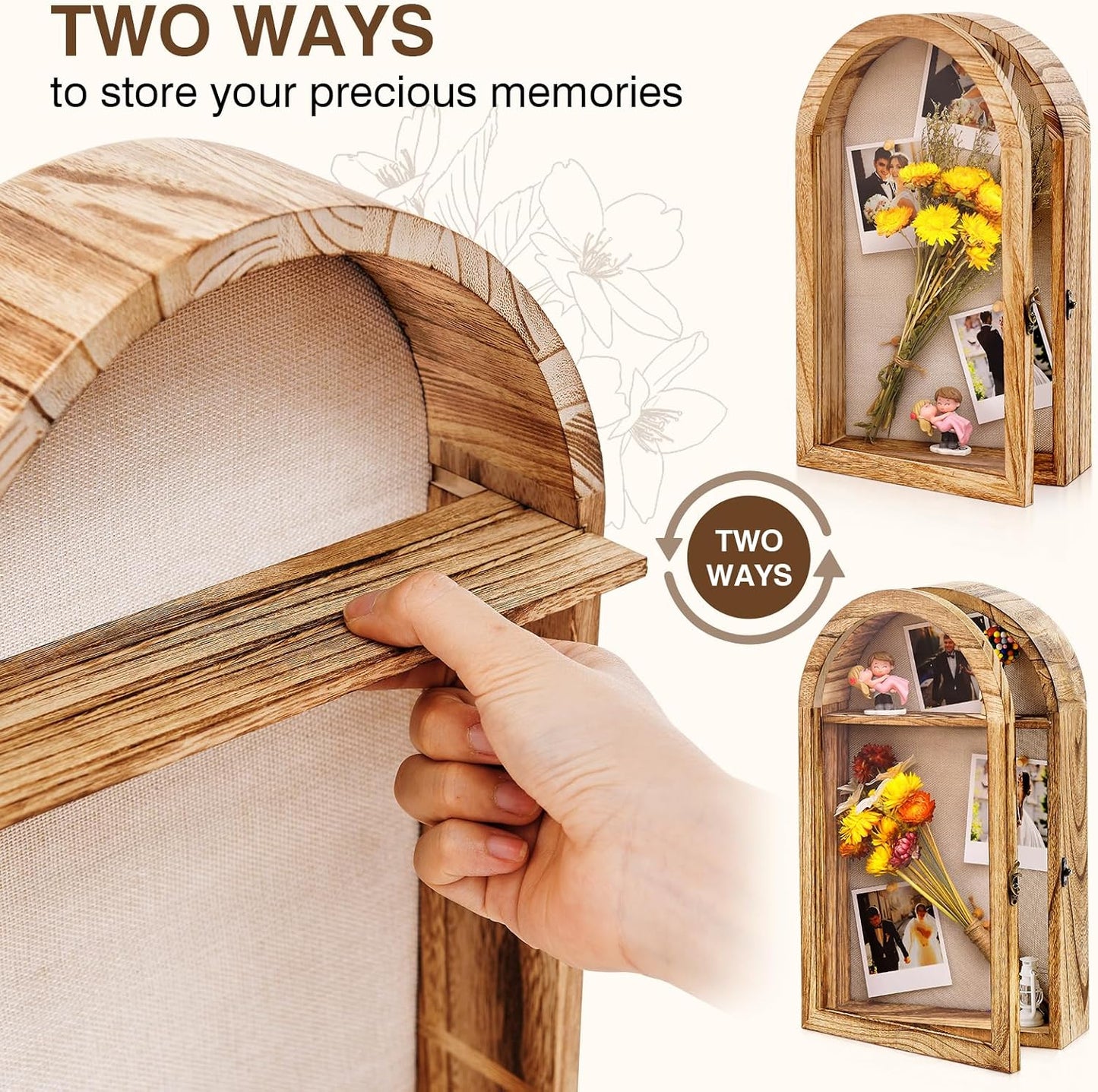 DGWJSU Shadow Box Frame 10x16 Large Shadow Boxes Display Cases with Linen Back and Removable Shelves, Picture Frame