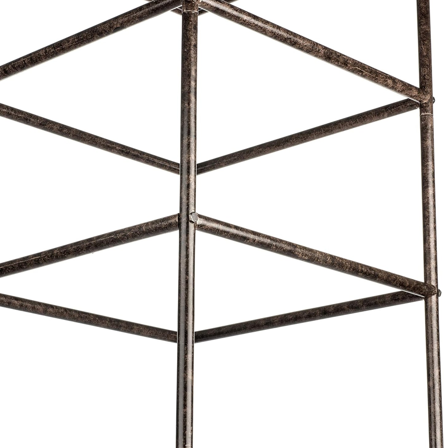 H Potter 8 Ft Garden Obelisk Trellis - Metal Rose Tower & Ground Stakes | Heavy Duty, Iron Climbing Clematis Structure