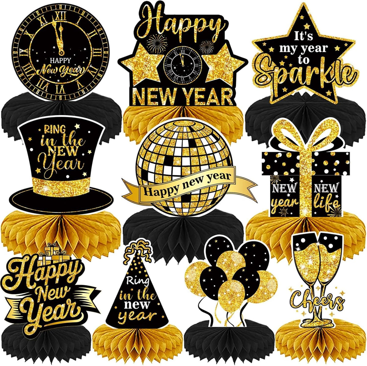 10Pcs Happy New Years Table Centerpieces Decorations 2027