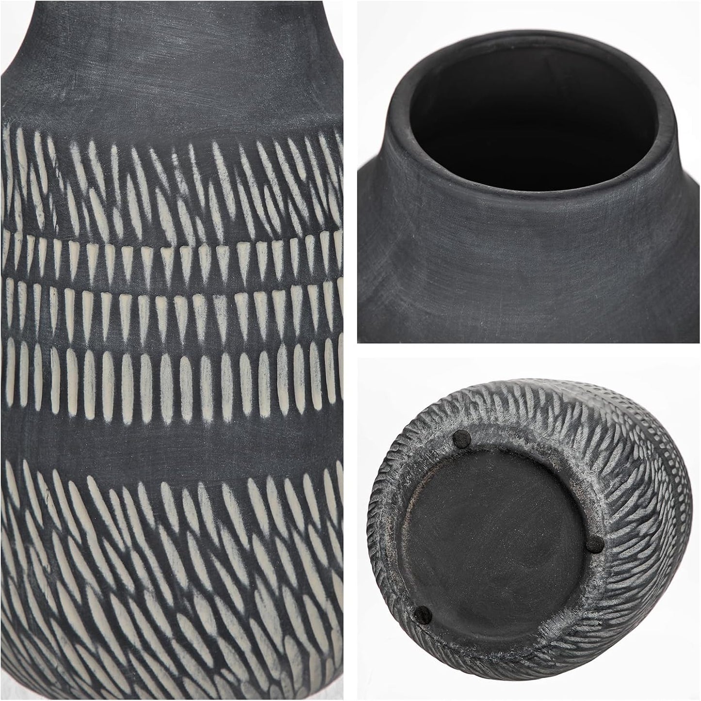 11" Rustic Farmhouse Vase / 11" Dark Gray