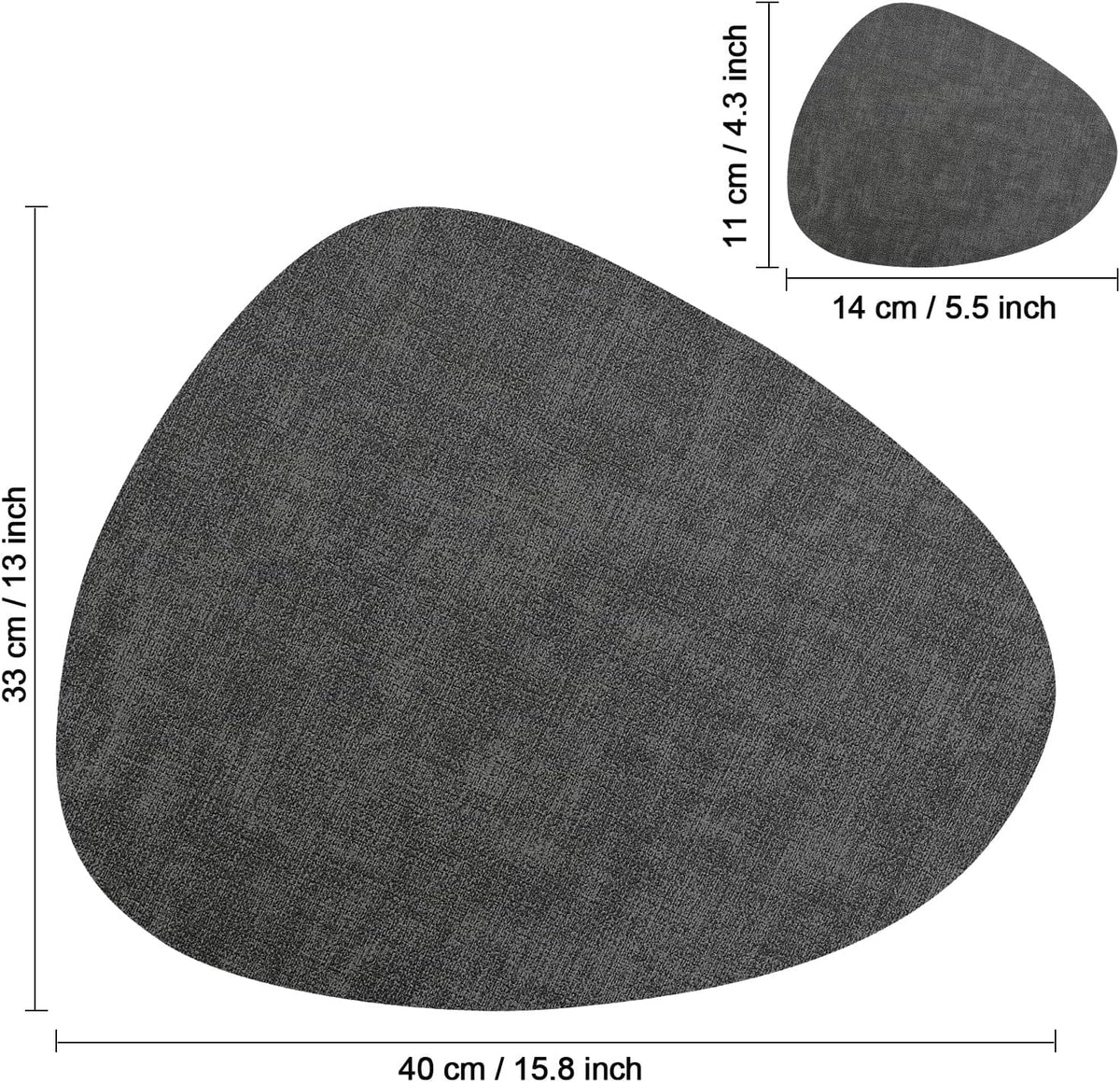 Faux Leather Placemats Set of 6, Dual Sided with Drink Coasters | Washable Wipeable Place Mats, Non Slip Heat Resistant