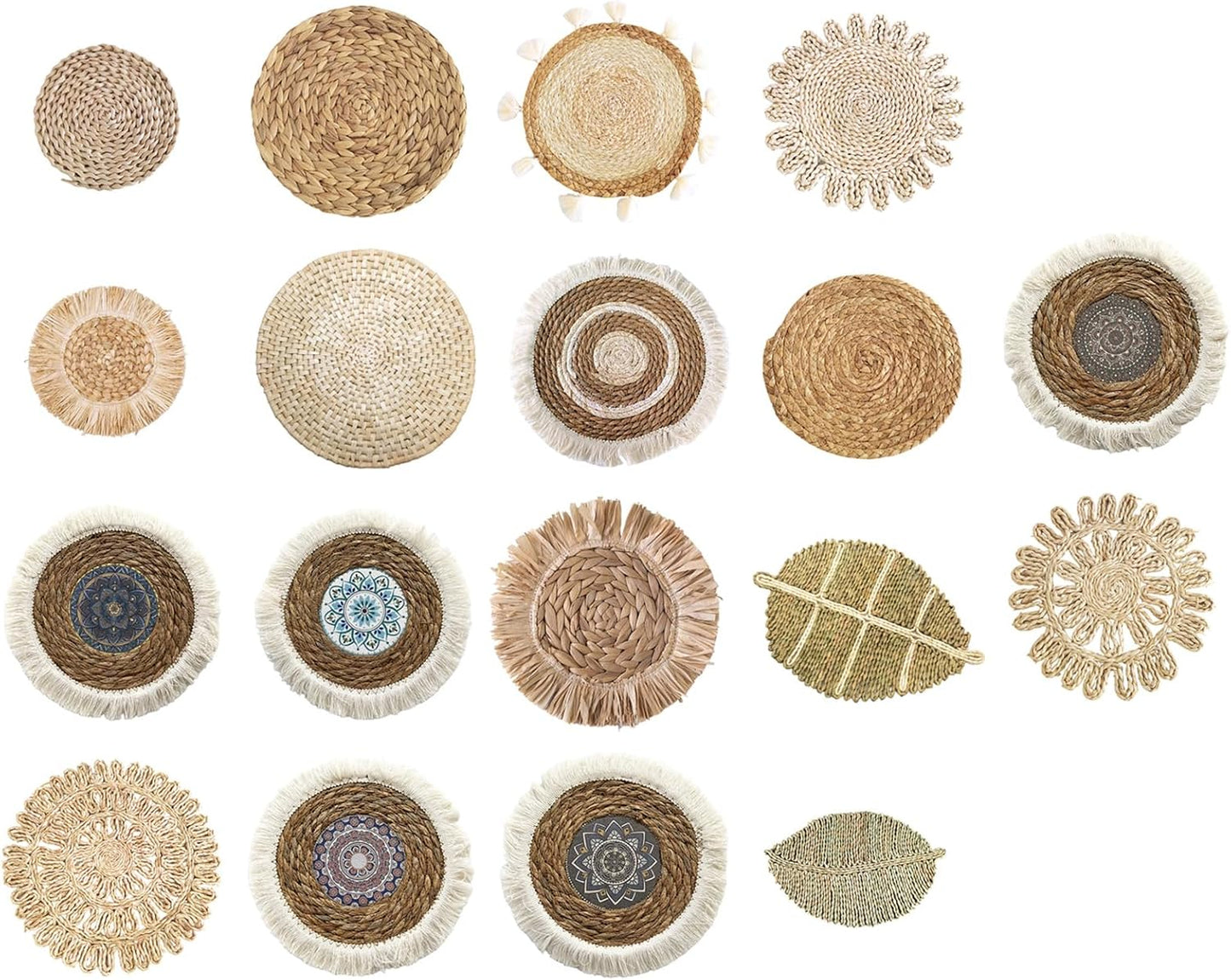 Grass Weave Wall Decorations Rattan Wall Decorations Handmade Round Grass Weaving Hangings Ornament