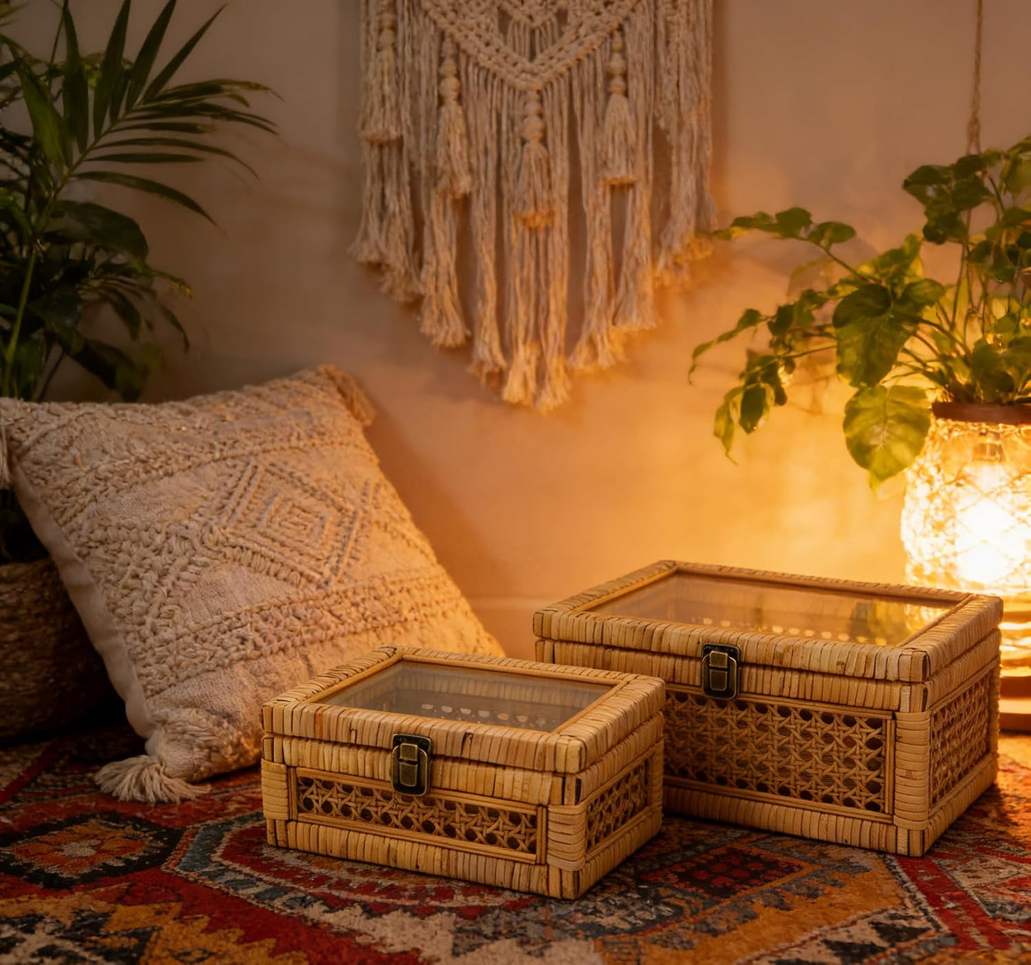 Wicker Decorative Bins / Set of 2