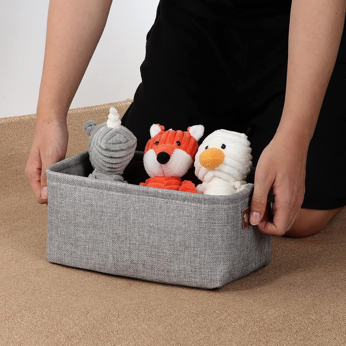 Fabric Storage Bins / Grey / 11.8 x 7.9 x 5.1 / Small/6p / Set of 3