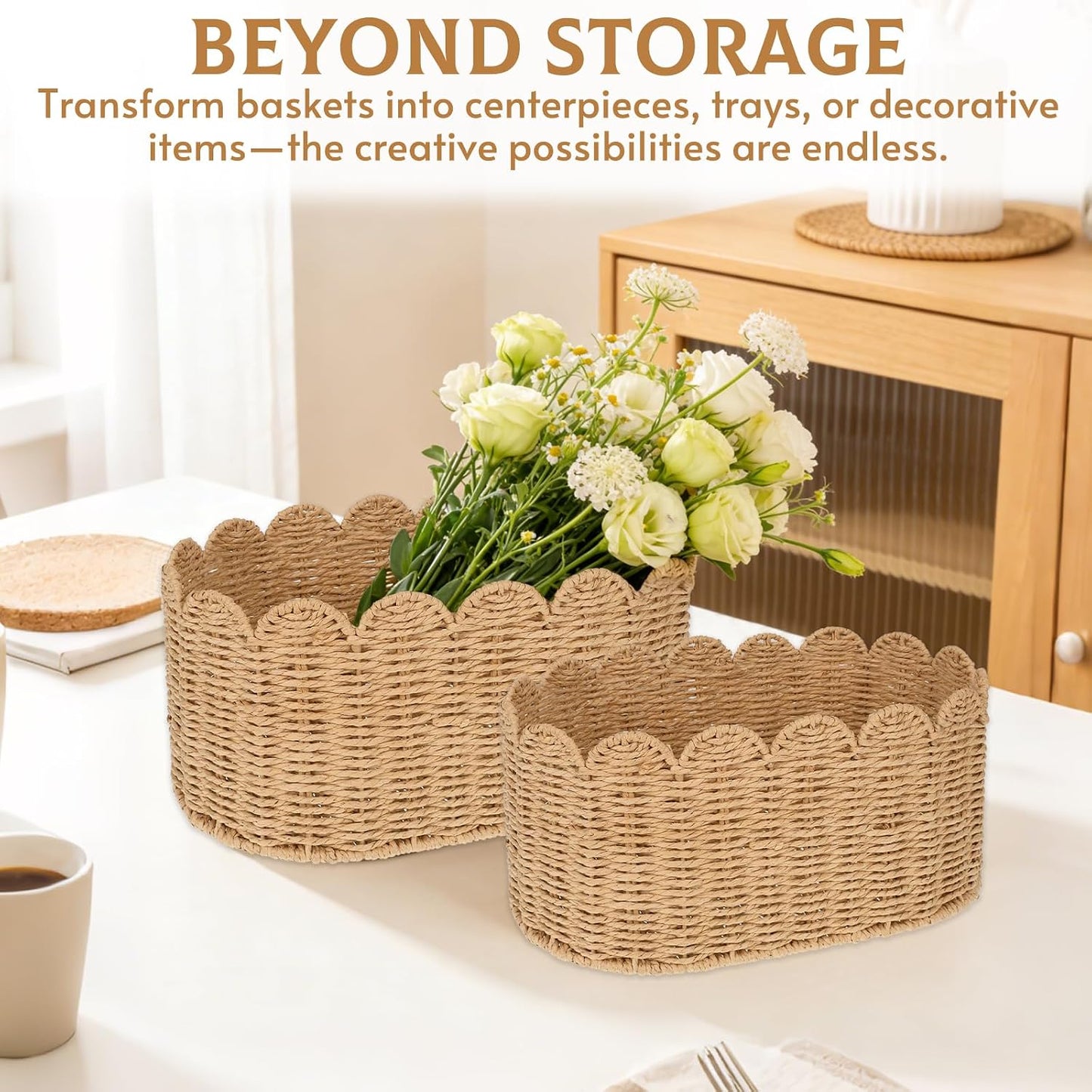 Scalloped Basket Set / Set of 2