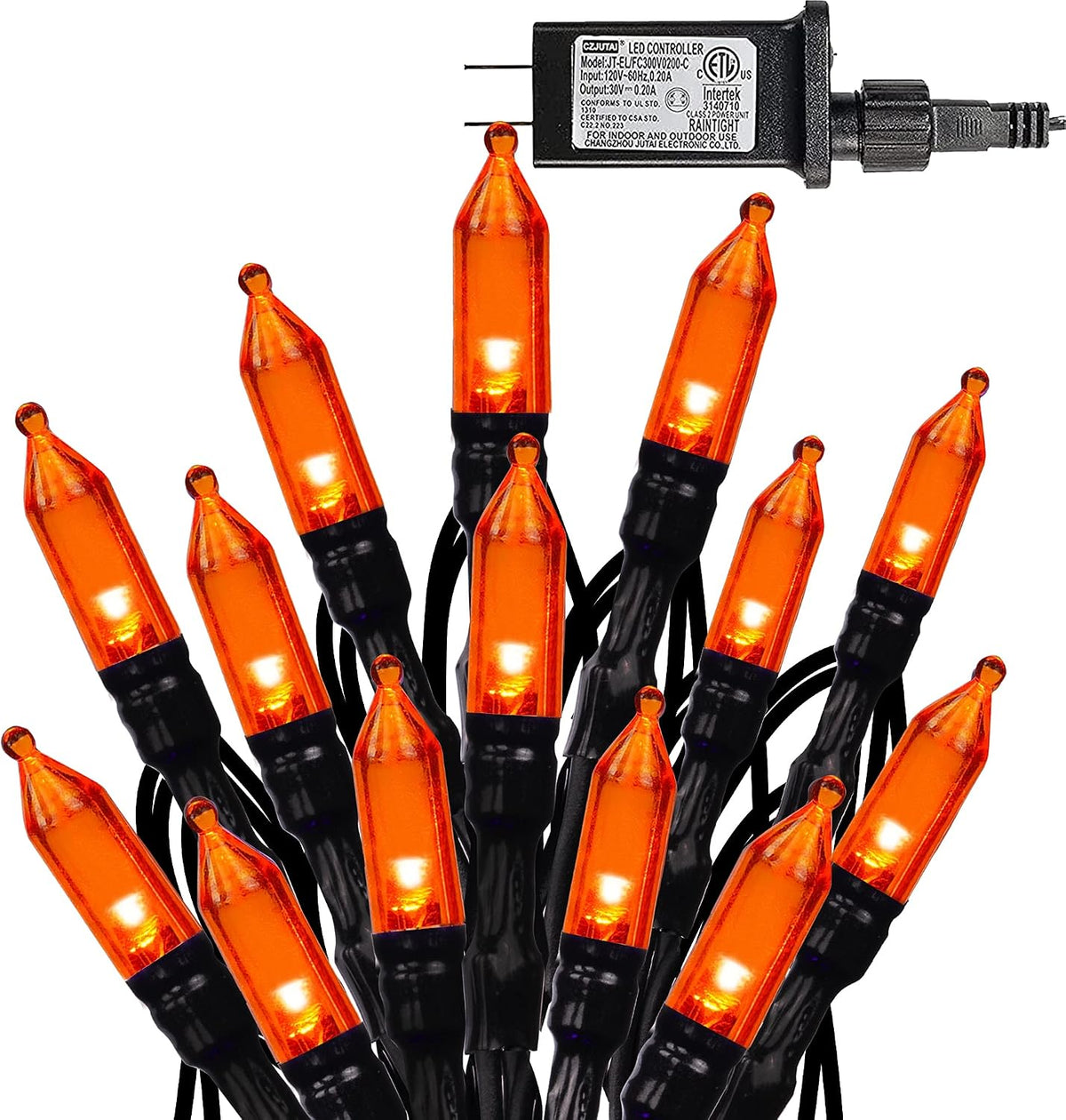 Dazzle Bright 200 LED Halloween Mini String Lights, 65FT Light Up 8 Modes Christmas Decorations Fairy Lights for Indoor Outdoor Room Garden Holiday Party (Orange)