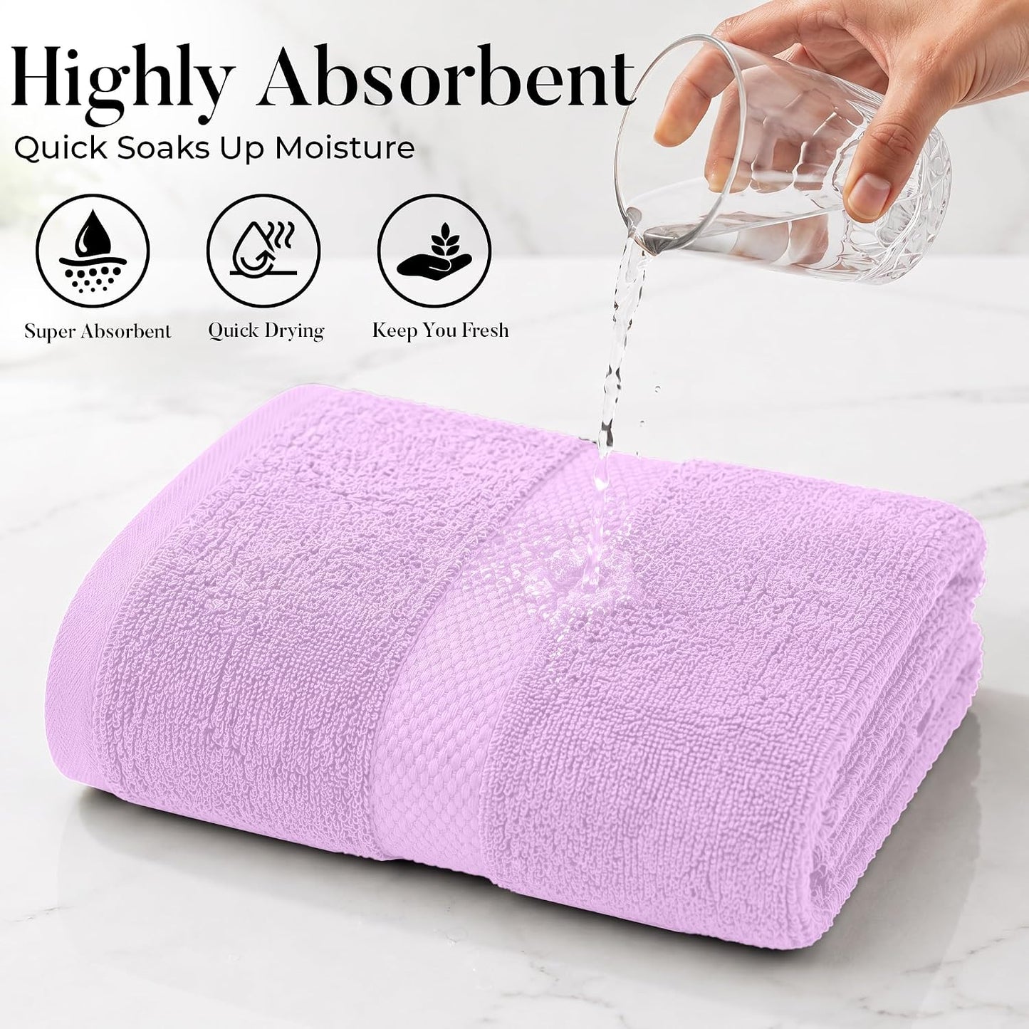 DAN RIVER 600 GSM Cotton Large Bath Towels Set of 4, 27 x 54 Inches | Larger & Lighter Weight Towels for Bathroom