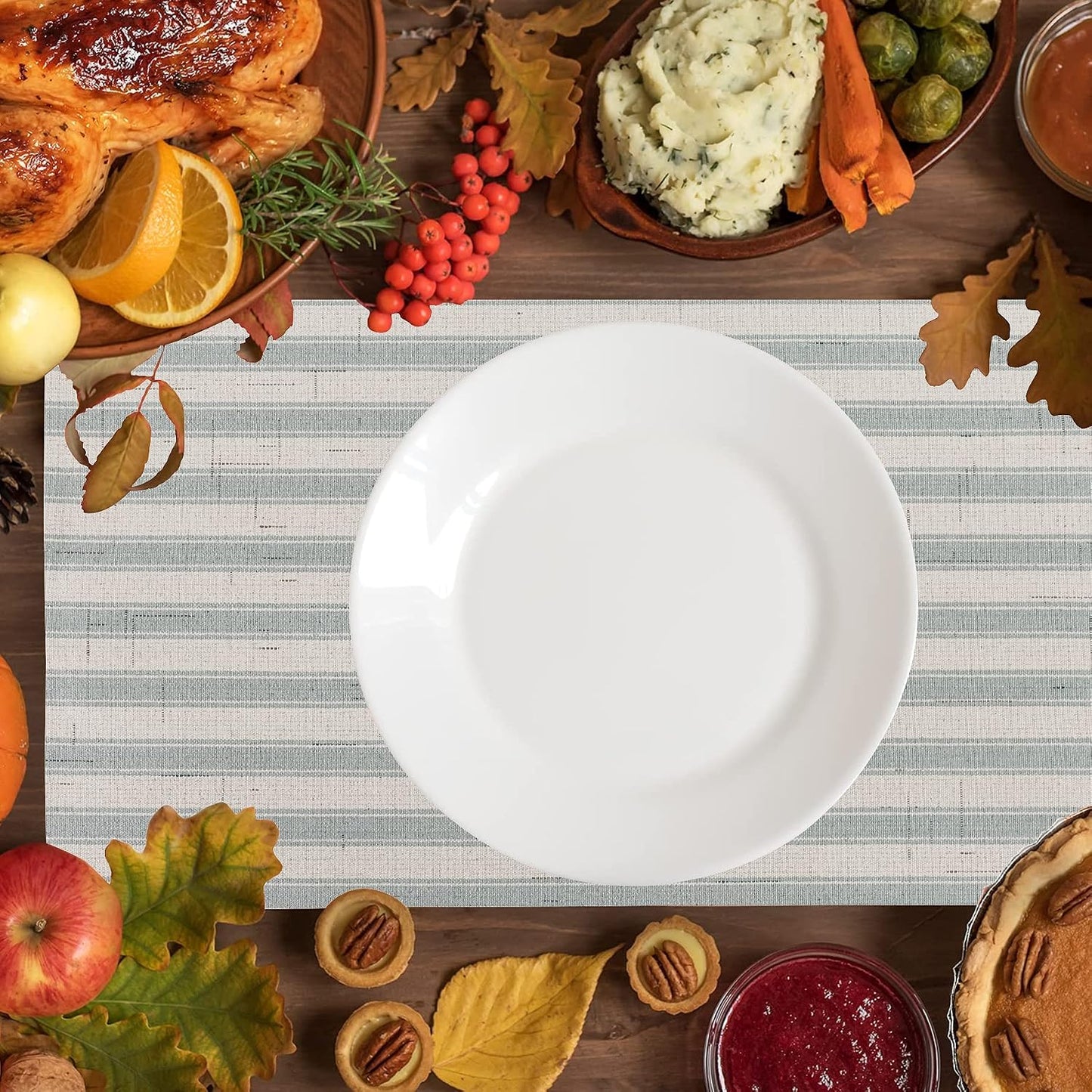 Home Brilliant Placemats Set of 6 Heat Resistant Dining Table Mat for Kitchen Table Dinner Summer Decor, 13 x 19