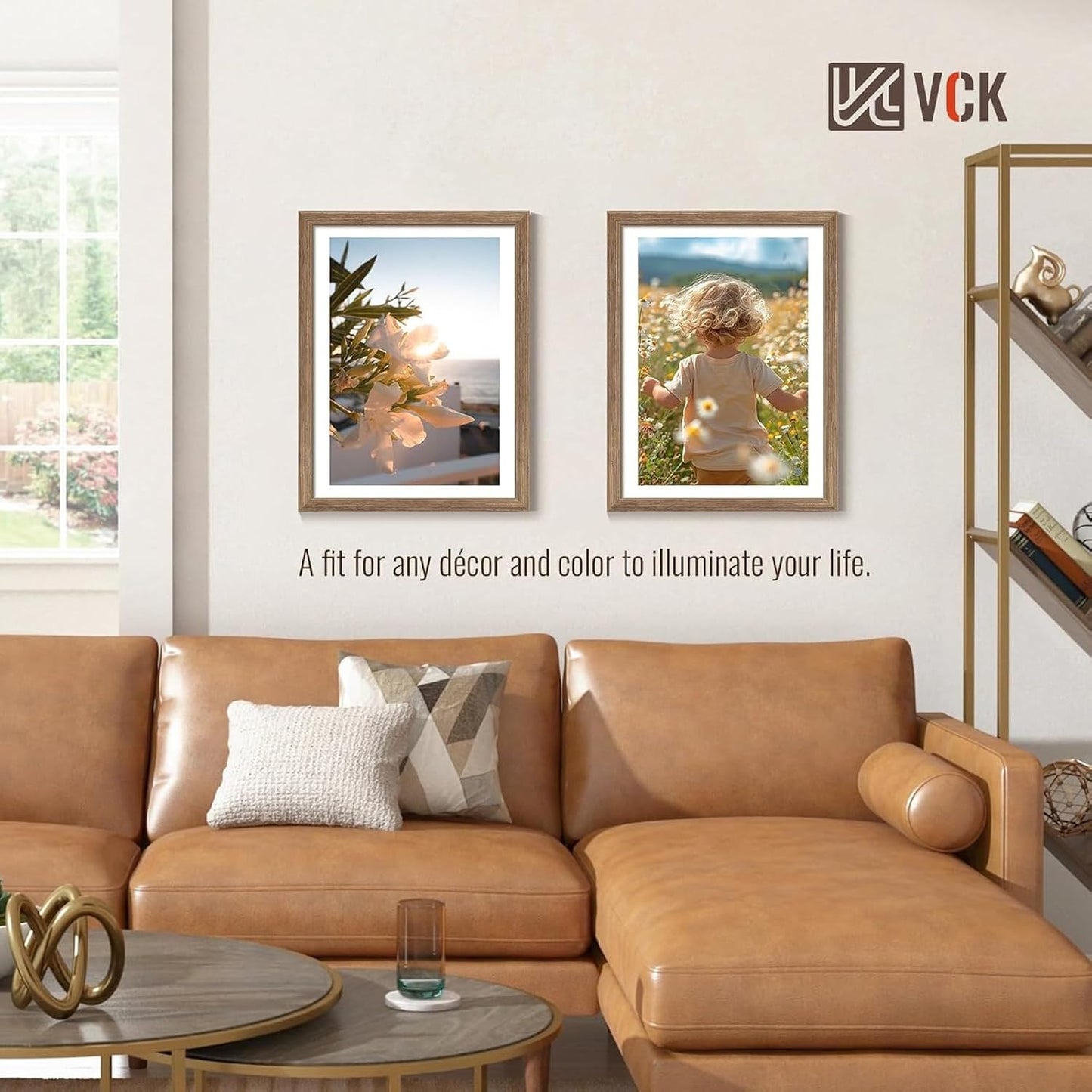 VCK 18x24 Frame Walnut 4 Pack, Wide Thick Wood Border, for Prints | Exclusive Woodgrain, Wall Hanging, HD Plexiglass