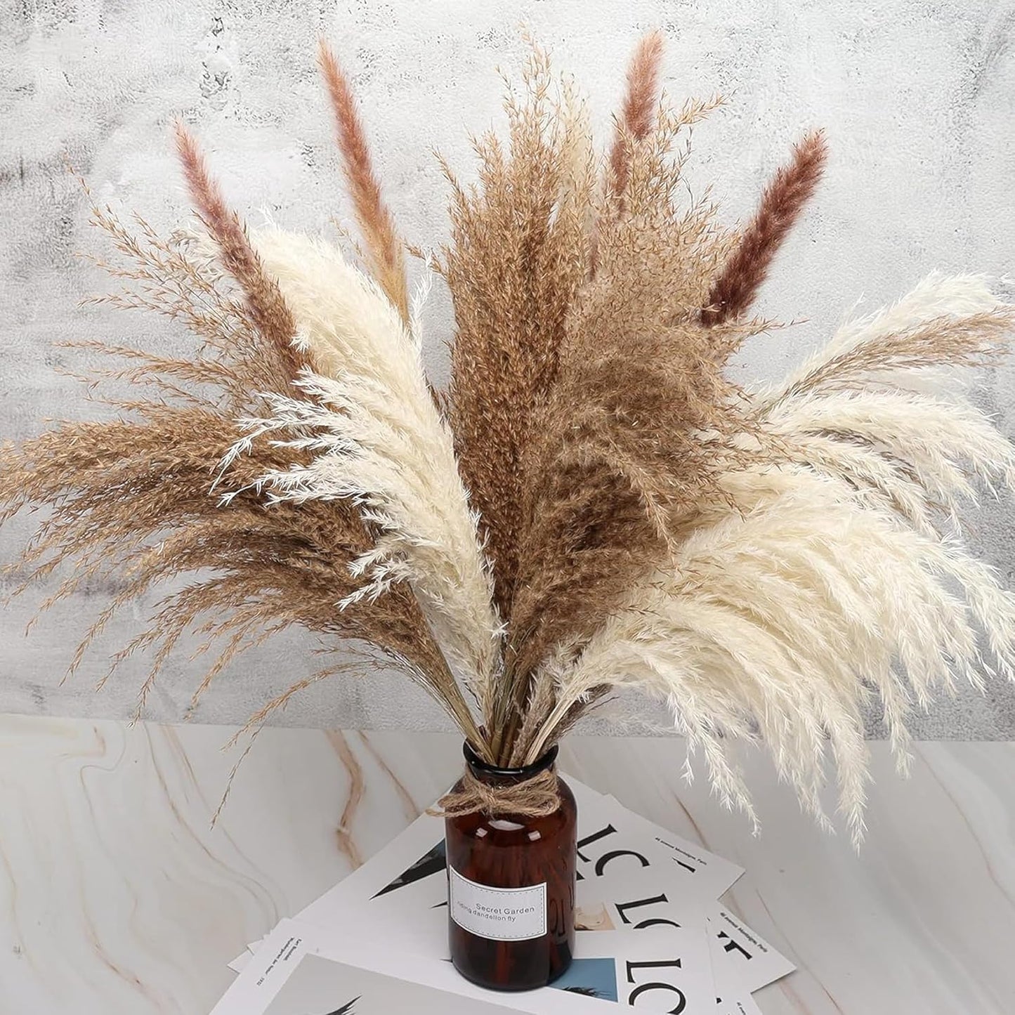 Tall Pampas Grass for Floor Vase / Natural / Set of 40