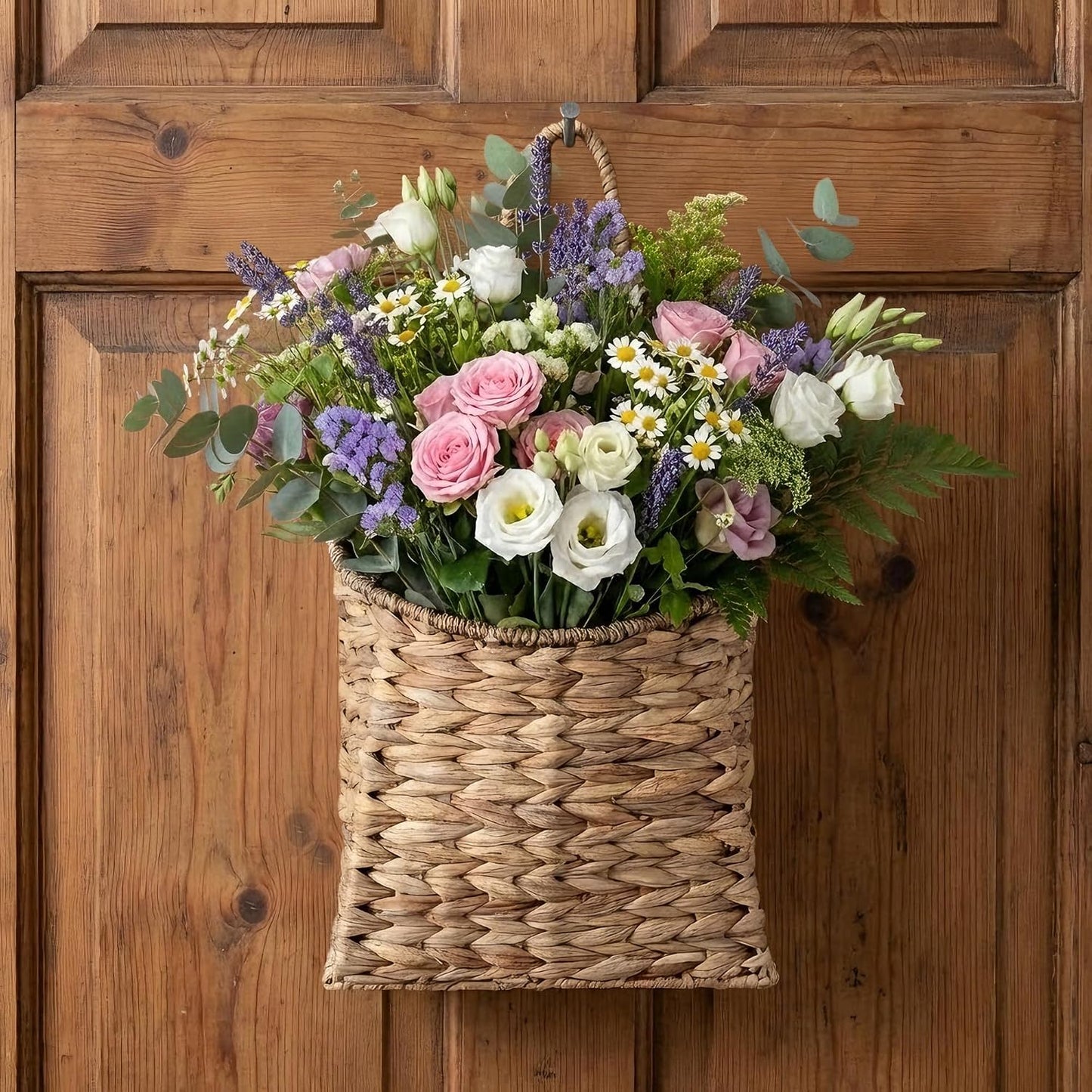 Handwoven Wicker Wall Hanging Baskets / Natural