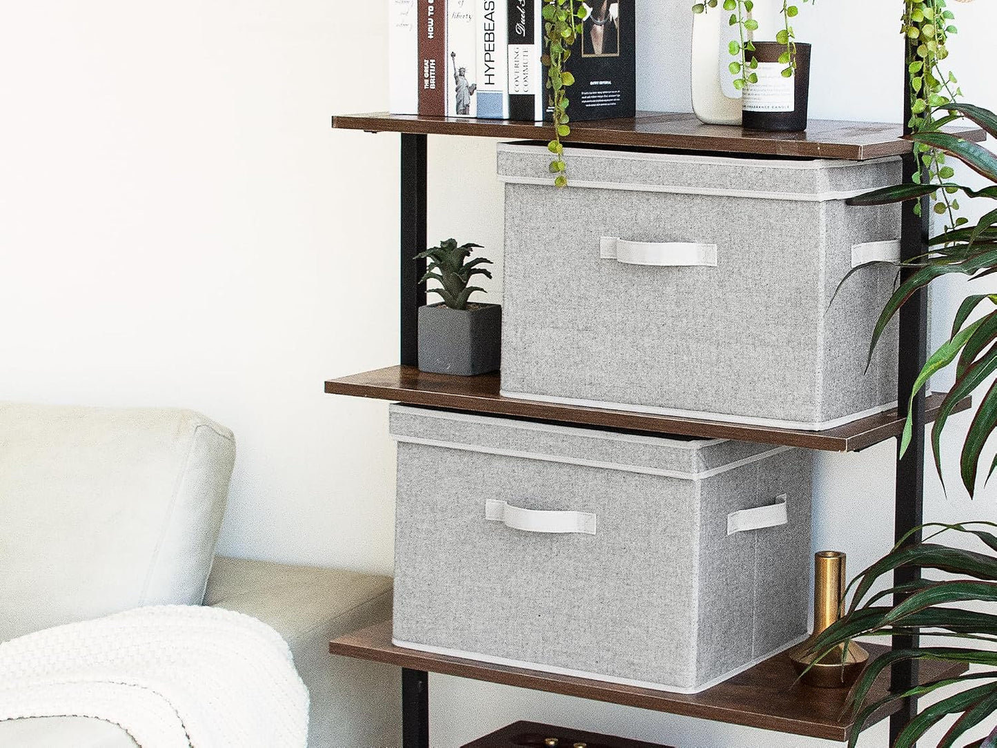 Fabric Storage Bins / Gray / Jumbo