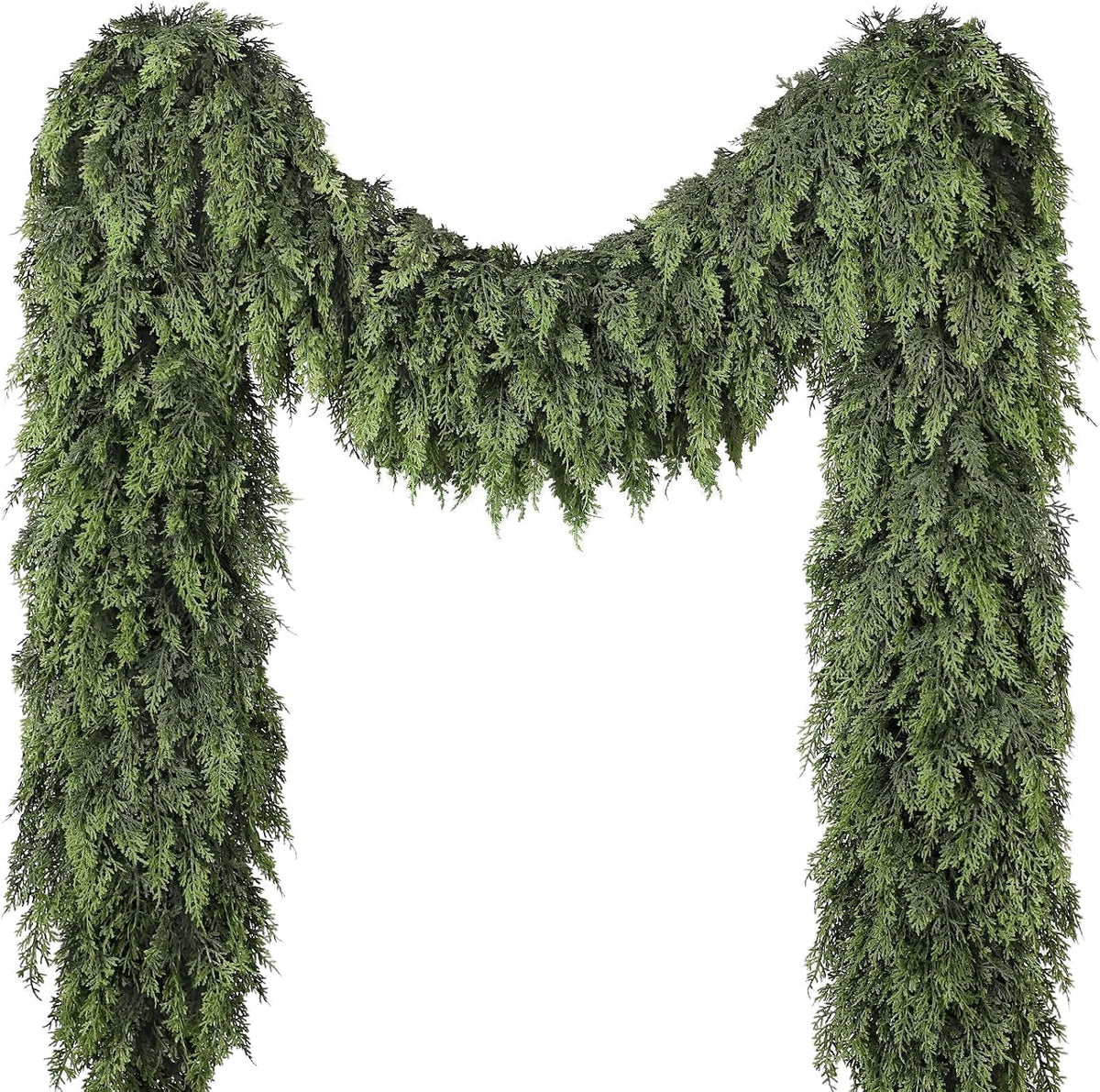 16FT 1Pcs Artificial Christmas Cedar Garlands for Stairs Railing Decoration | Thick and Lush, Realistic Faux Pine