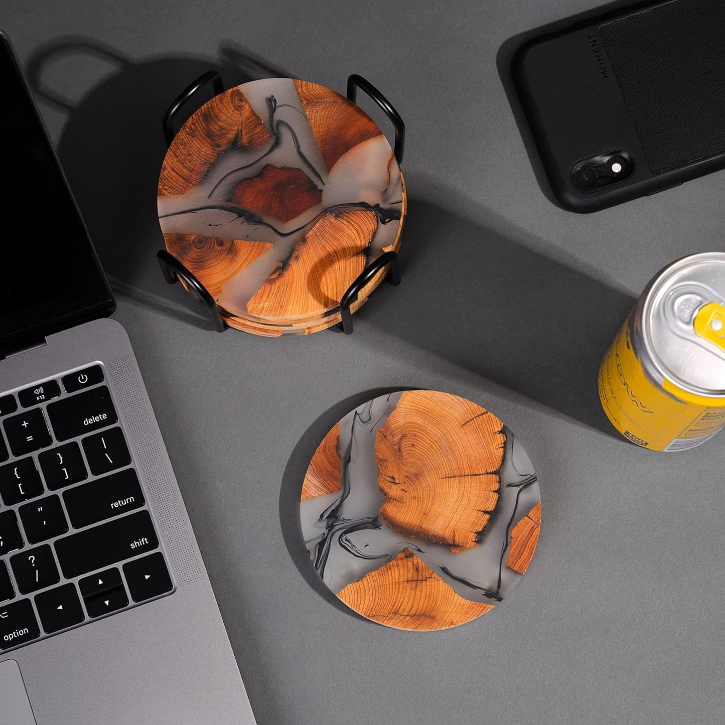 Wooden Absorbent Coasters / Set of 6