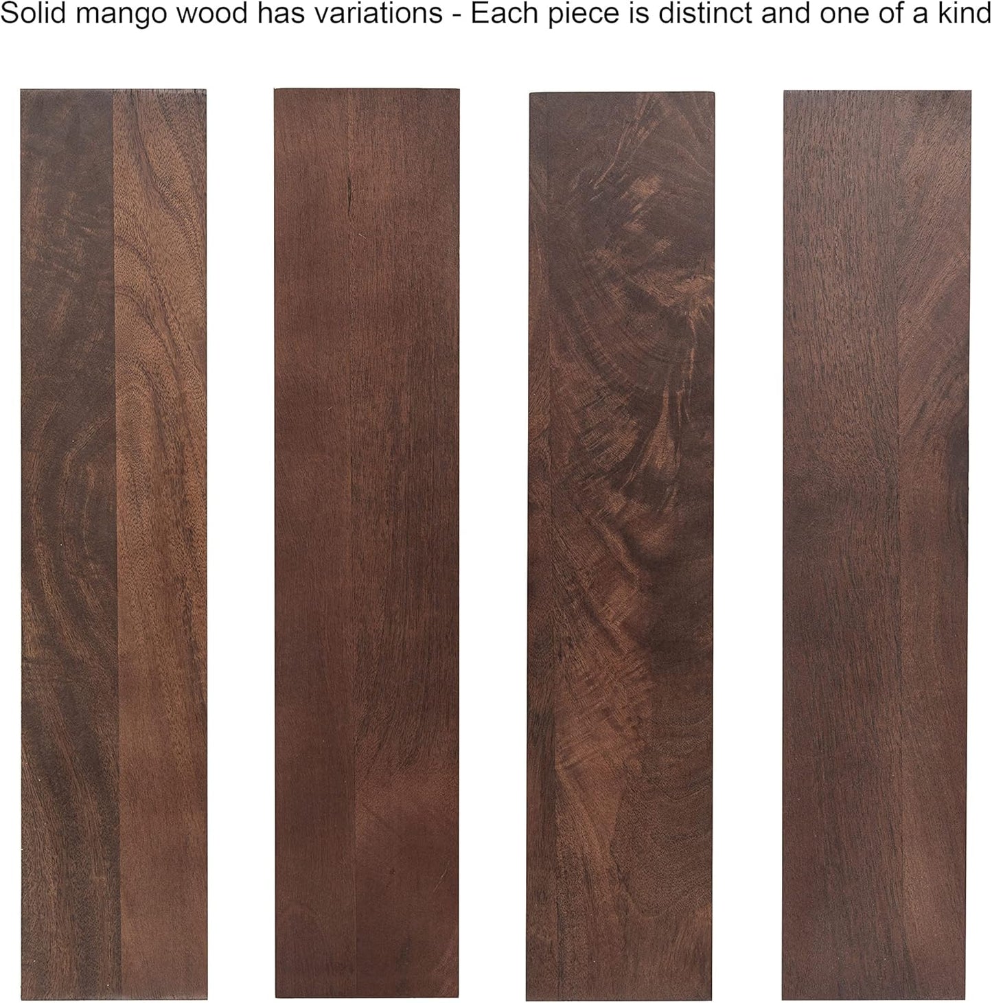 Transitional Wood Accent Pedestal / Walnut Brown / 12 x 12 x 23