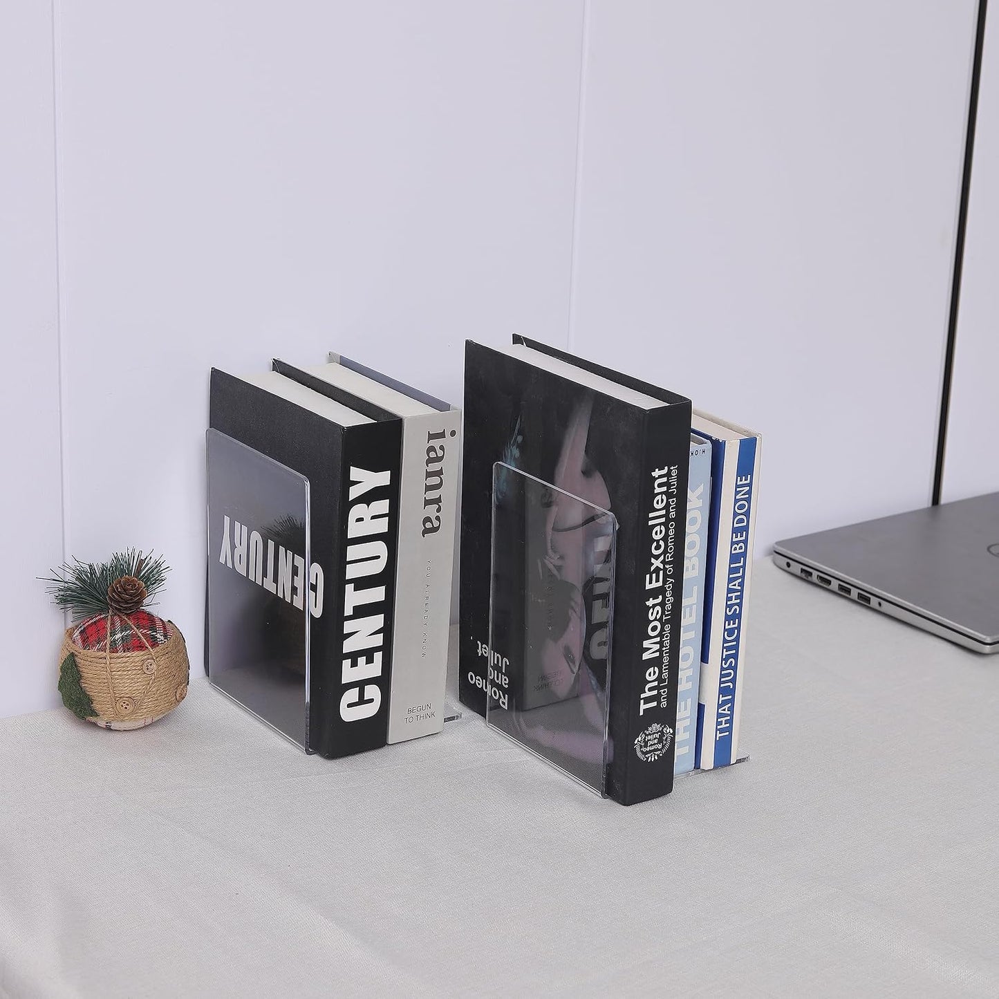 Acrylic Book Shelf Organizer for Desk / Clear / Set of 8
