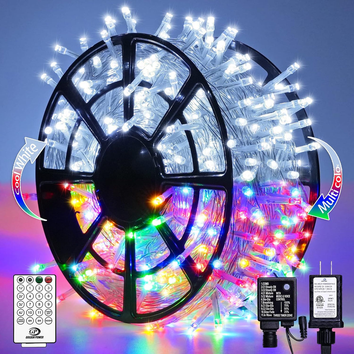 JMEXSUSS 500 LED White & Multicolor Color Changing String Lights
