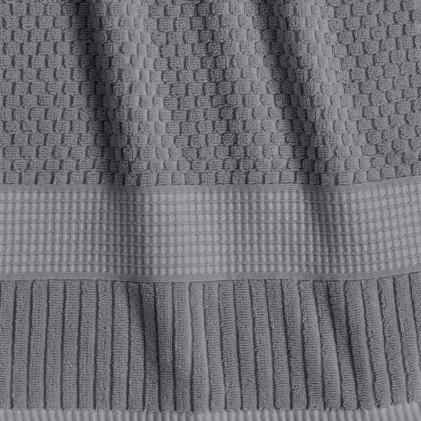 NY Loft 100% Cotton 2-Pack Oversized Bath Towel Set | Grey | Quick-Dry | Two Oversized 35" x 70" Bath Towels / Bath