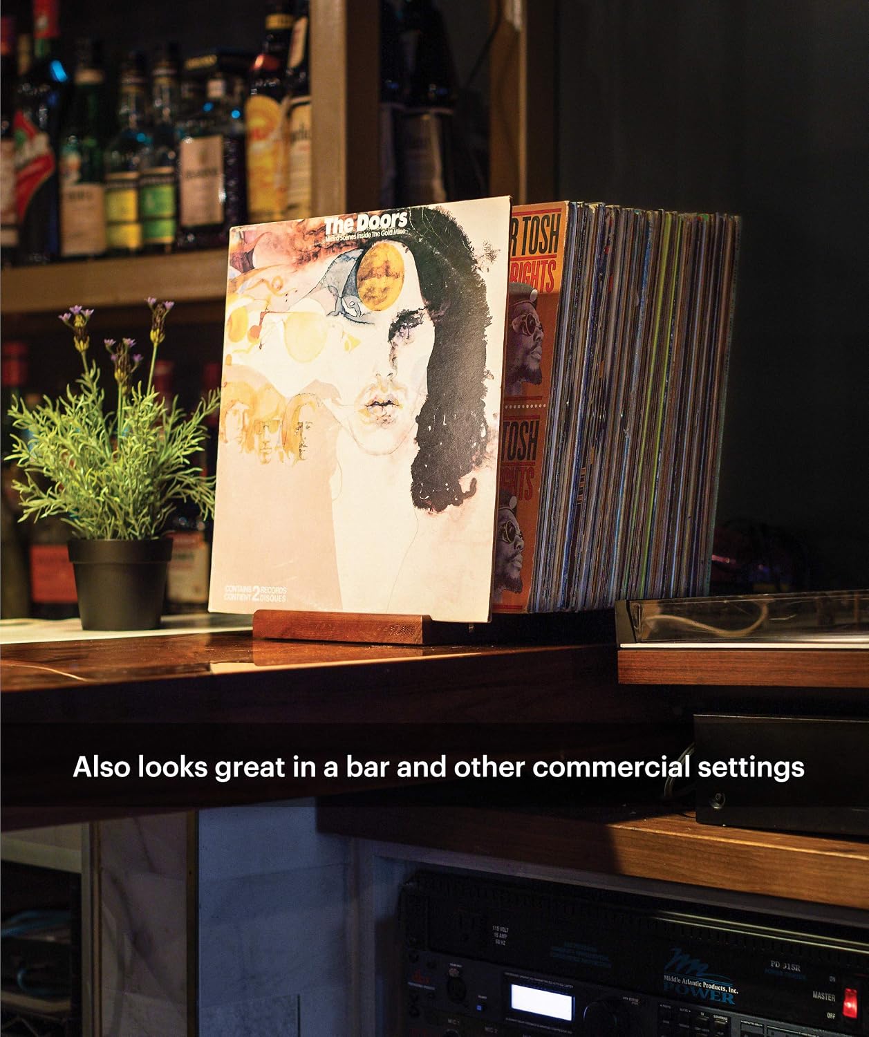 Premium Vinyl Record Holder - a Mid-Century Style Record Holder for Albums, 50-60 LP Capacity - with a Now-Playing