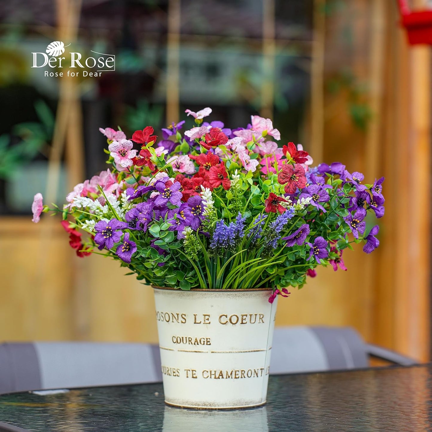24 Bundles UV Resistant Artificial Flowers / Multi-color A