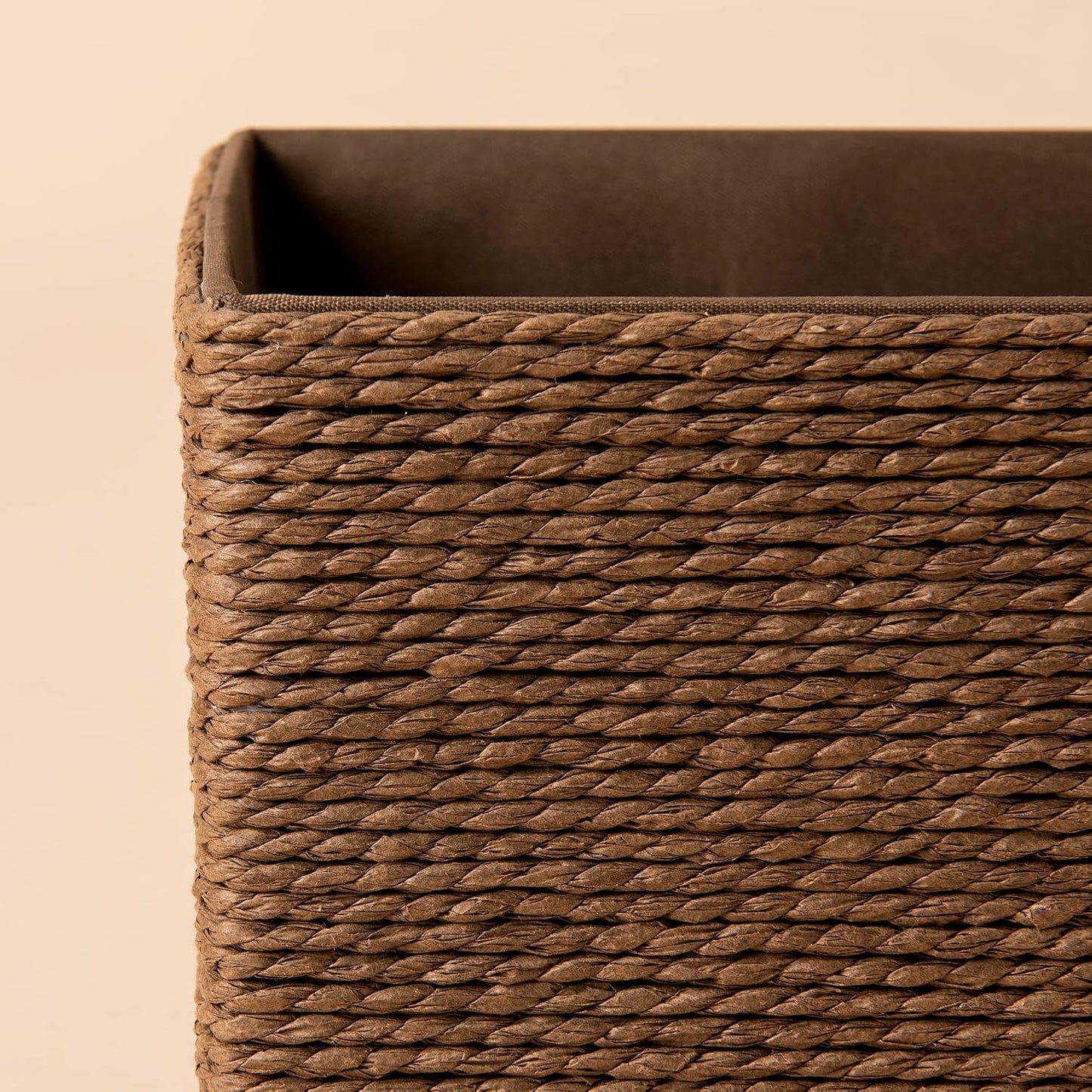 Paper Rope Woven Storage Basket / Brown / Set of 4