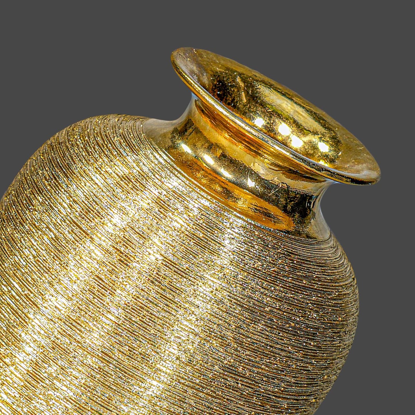 Ceramic Vase / Modern Flower Vase for Centerpiece / Gold / 7 Inch