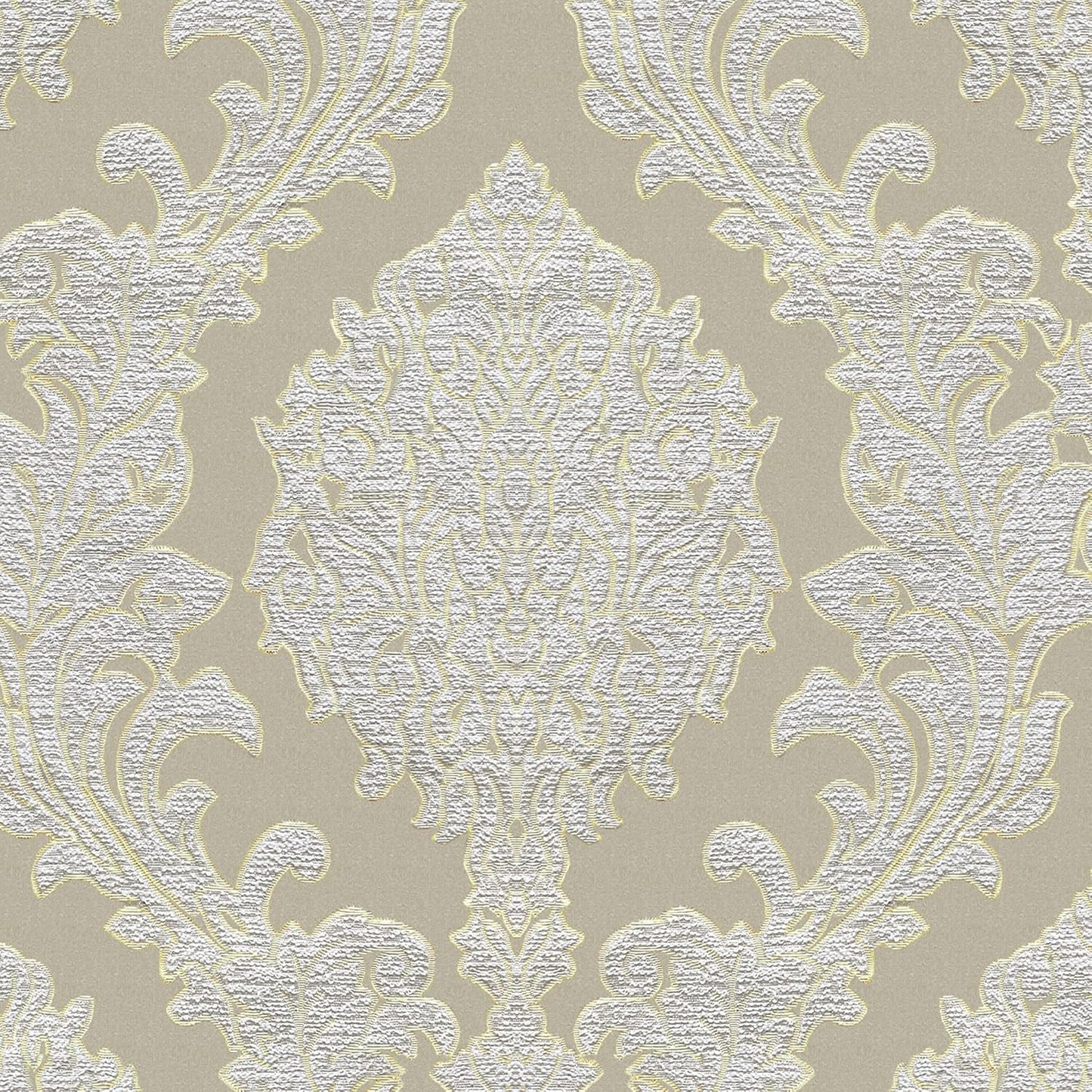 Loom and Mill Luxury Jacquard Damask Table Runner 13x72 inch, Beige | Elegant Fabric Dining Table Runners with