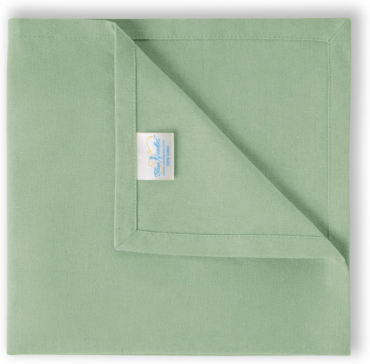 Blue Needles Solid Cloth Napkins Set of 12 Sage Green 100% Cotton Dinner Napkins 18x18 inches - Soft, Reusable