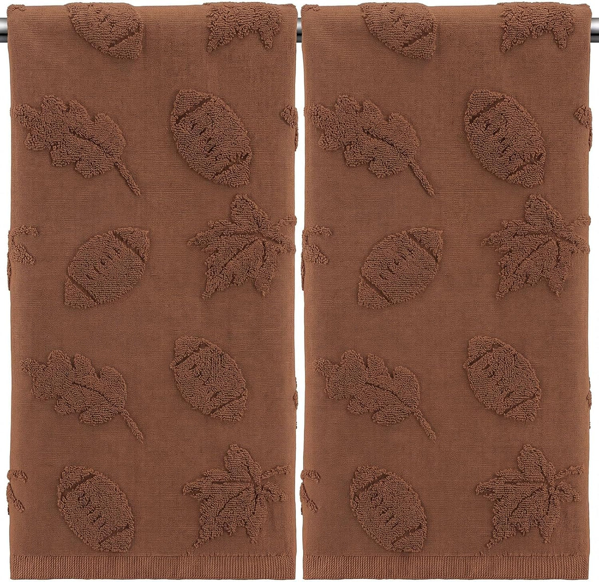Mindsoft 2 Pcs Fall Hand Towels 3D Pumpkin Jacquard,Football Maple Leaf