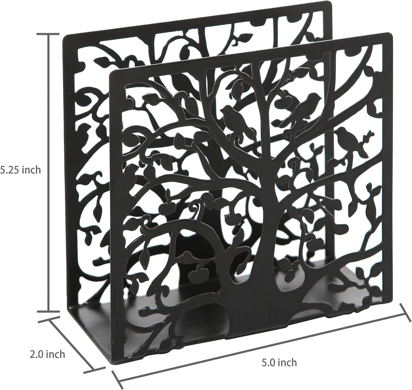 Decorative Metal Napkin Organizer / Tree and Bird