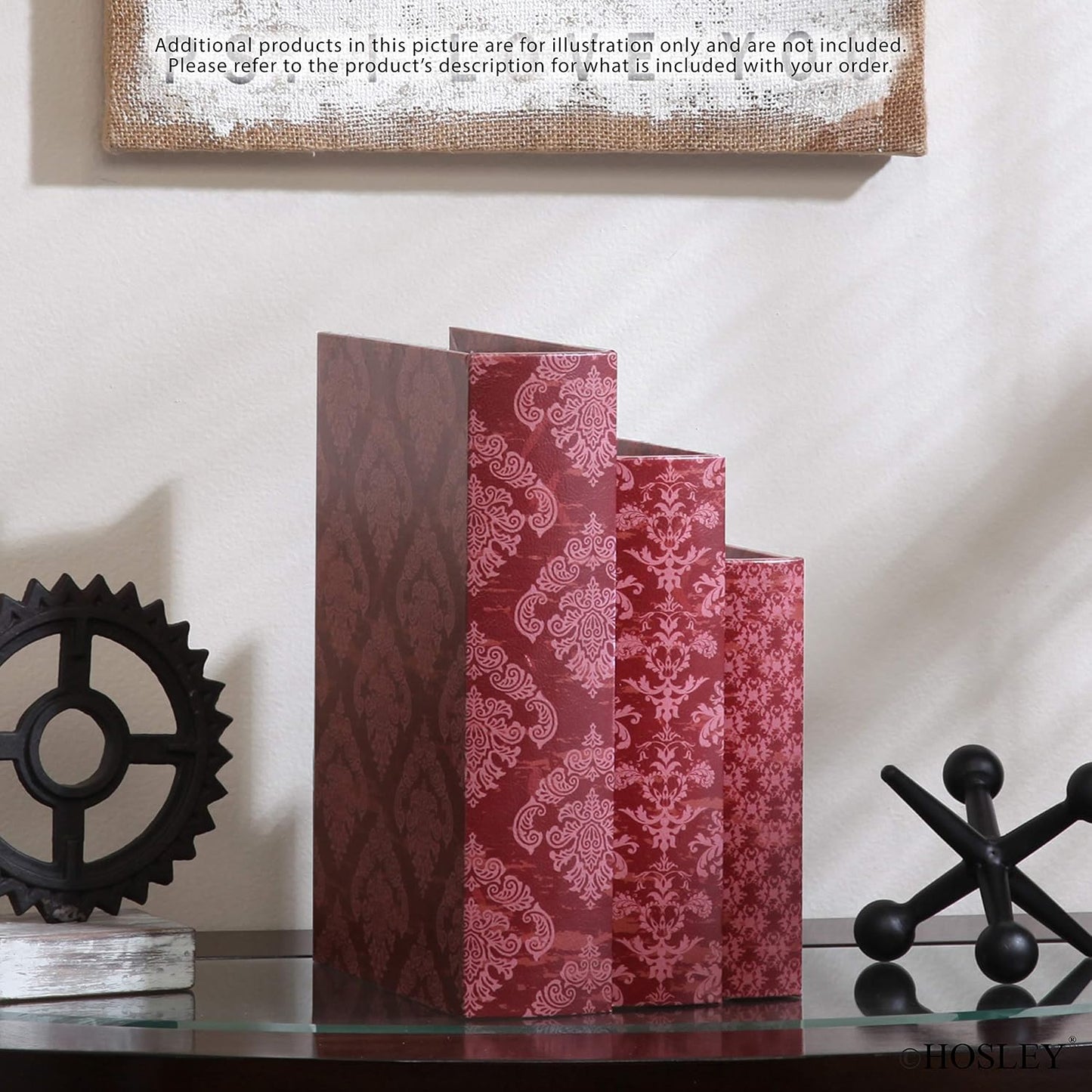 Farmhouse Memory Book Boxes / 1 Unit of 8'' , 10'' & 12'' High / Red / 8 Inch / Set of 3