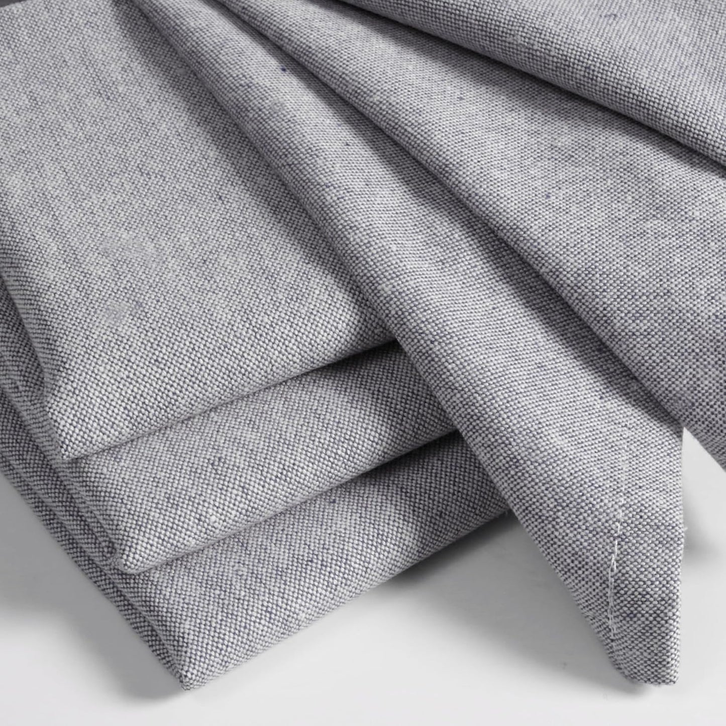 Native Fab Solid Cloth Napkin Set of 12, 100% Chambray Cotton, Washable, Reusable Dinner Cloth Napkin 17x17 inches
