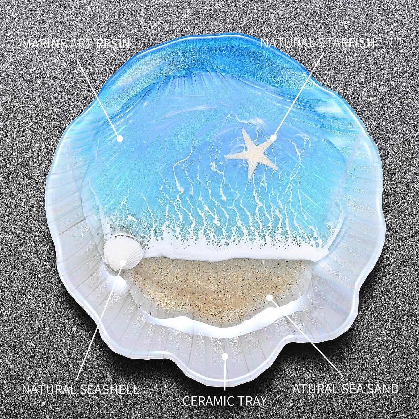 Ocean Inspired Jewelry Holder for Rings & Earrings