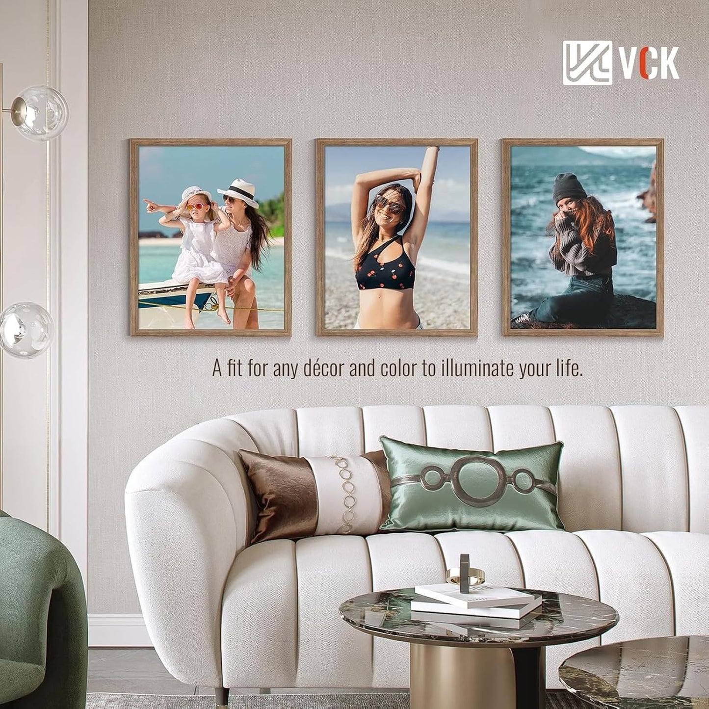 VCK 24x30 Frame Walnut 4 Pack, Wide Thick Wood Border, for Poster/Print | Exclusive Woodgrain, Wall Hanging, HD