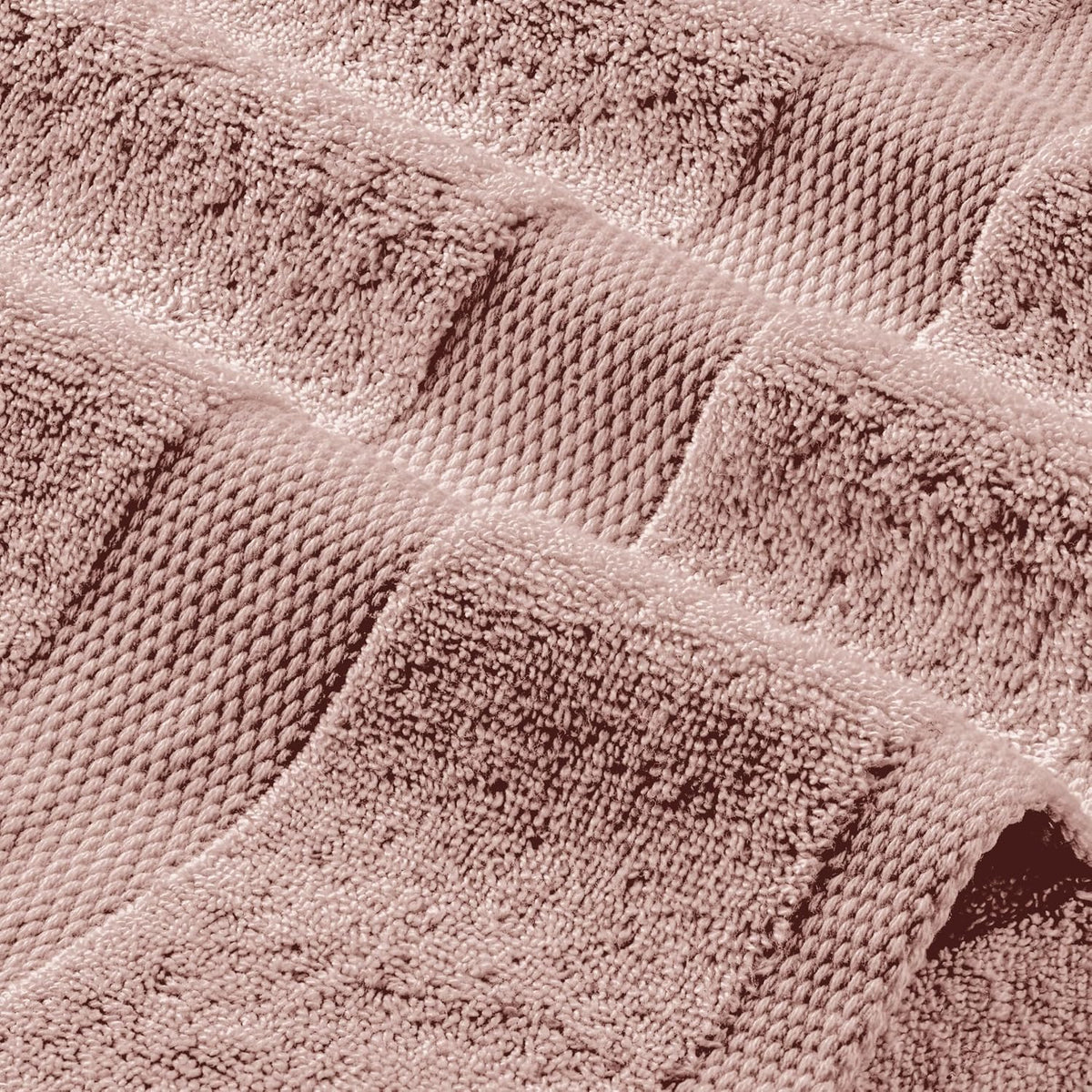 White Classic Wealuxe Pink Bath Towels 24x50 Inch, Cotton Towel Set for Bathroom, Hotel, Gym, Spa, Soft Extra Absorbent