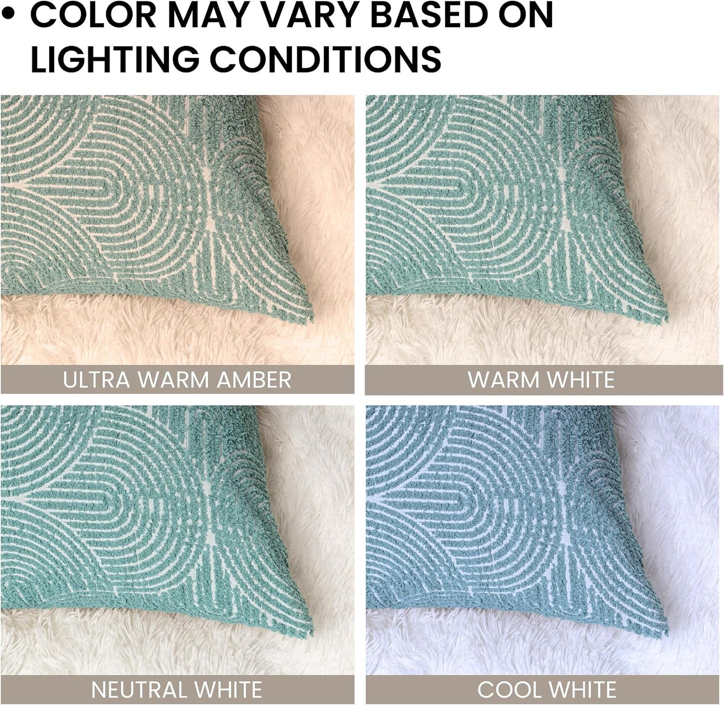 Boho Decorative Textured Throw Pillow Covers / Jade Green / 20 x 20 / Set of 2