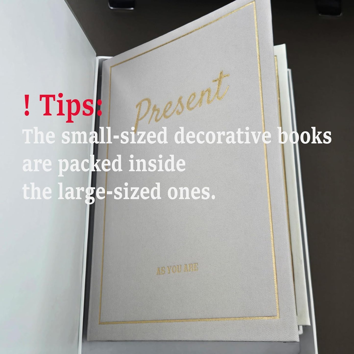 Linen Fake Book Boxes for Decoration / Set of 3