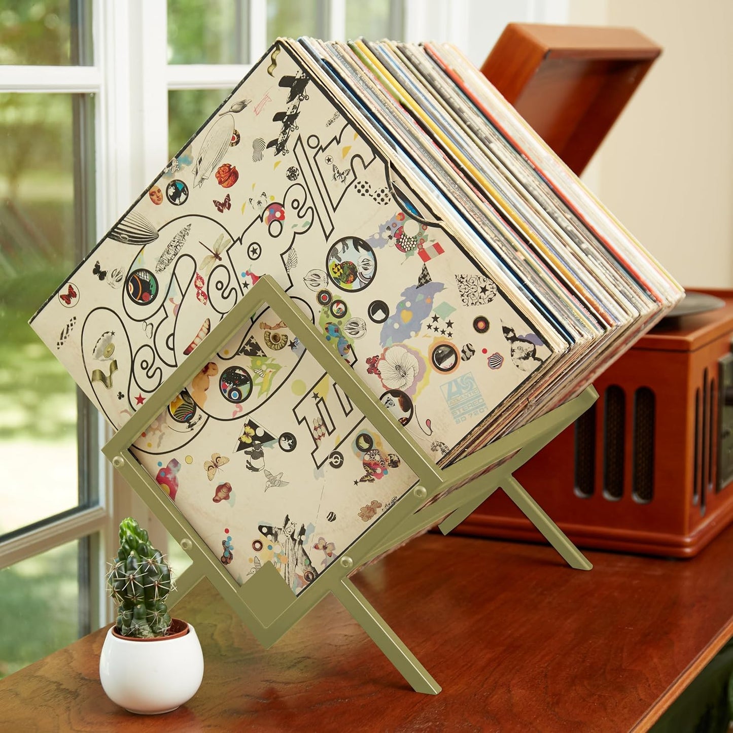 MODERN VINYL Record Storage Holder - Vinyl Record Holder Stand 80-100 LP - Vinyl Record Storage RacK - Quick Assebmly