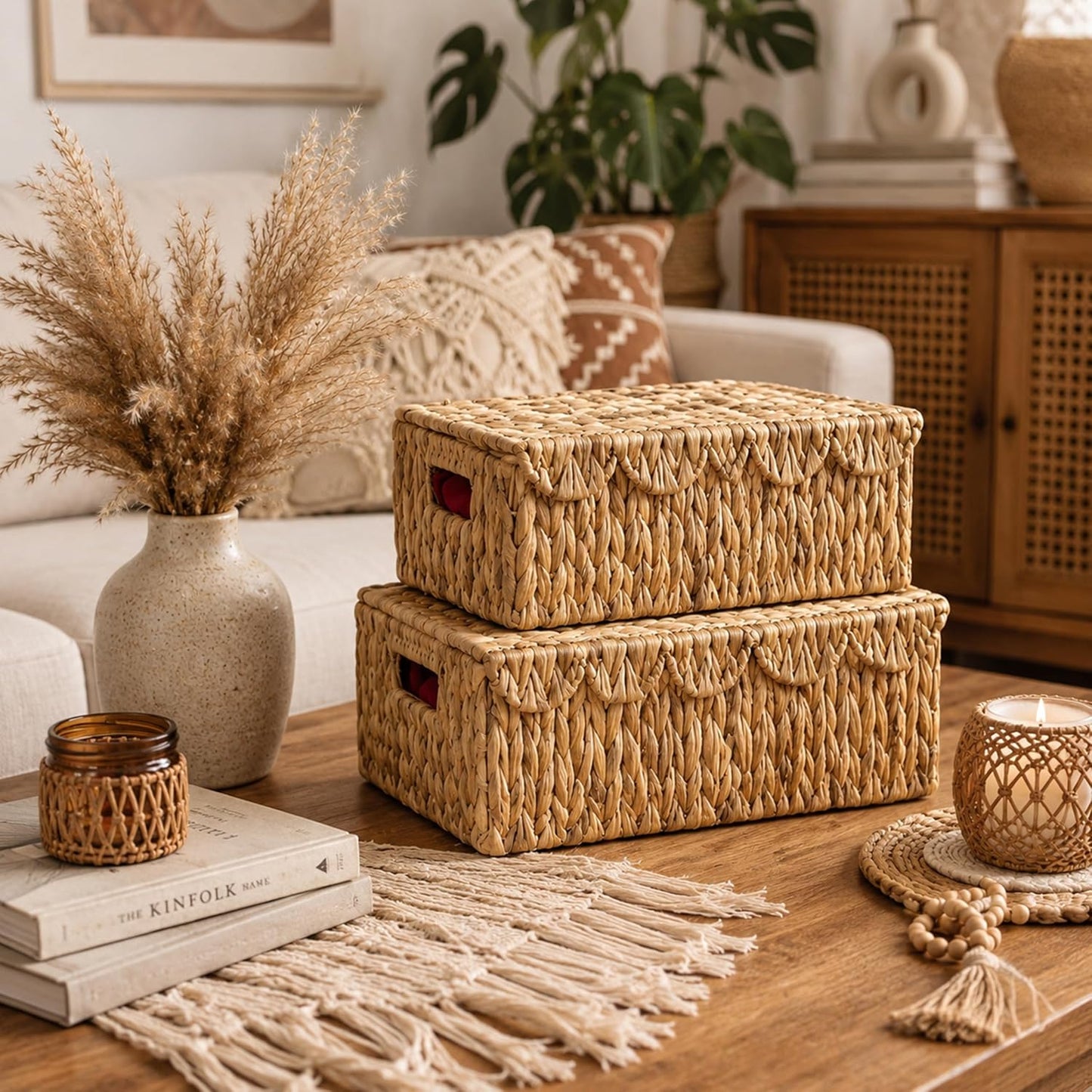 Scalloped Edge Wicker Basket / Set of 2