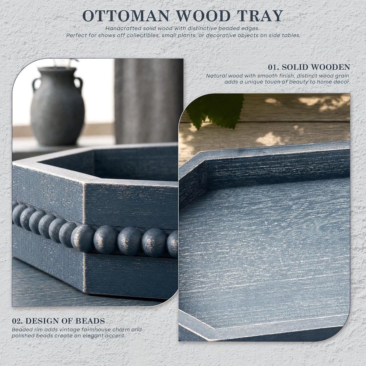 Rustic Decorative Tray / Blue