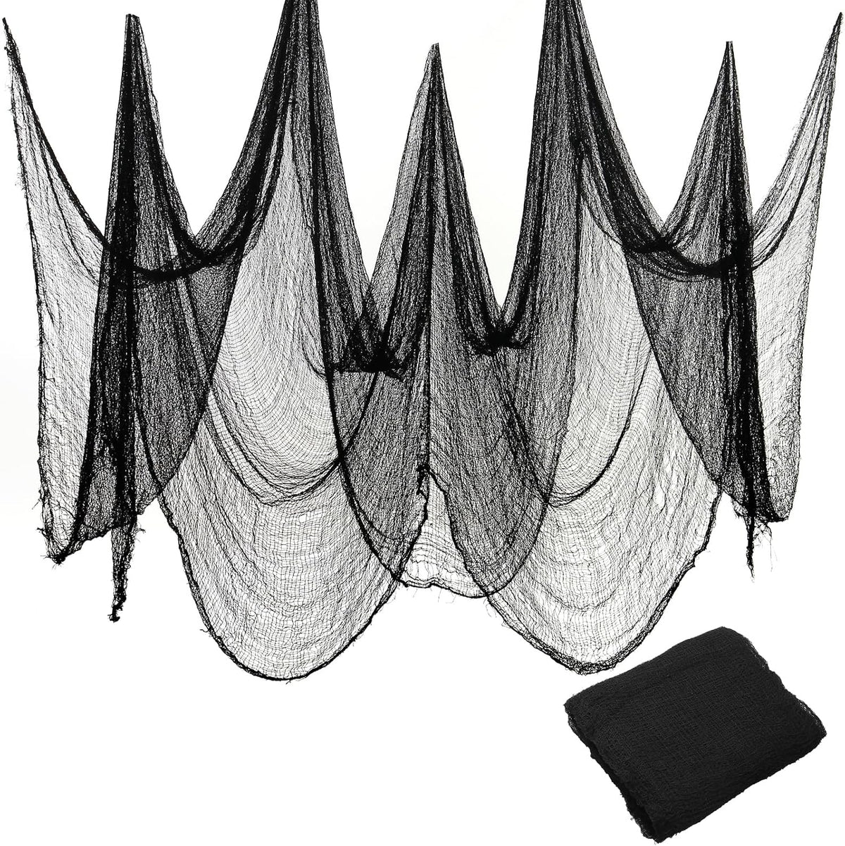 Land Guard Halloween Gauze Cloth, Black Creepy Cloth, 40×200 Inch Creepy Fabric Halloween for Haunted House Supplies, Party Outdoor, Indoor