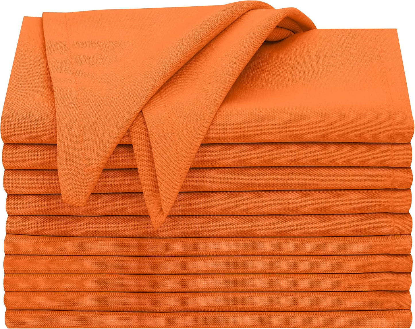 Ruvanti Cloth Napkins Set of 12, 100% Cotton 18”x18” - Orange Peel | Washable, Soft, Durable & Absorbent Everyday