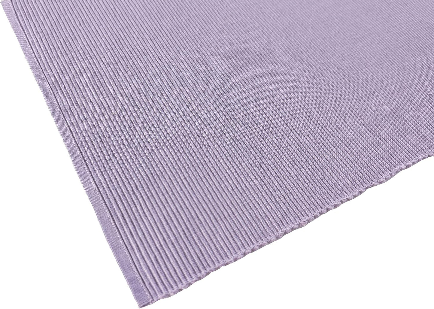 100% Cotton Ribbed Placemats - Set of 8-13 x 19 Inches - Purple - Everyday Cloth Table Mats - Thick Construction