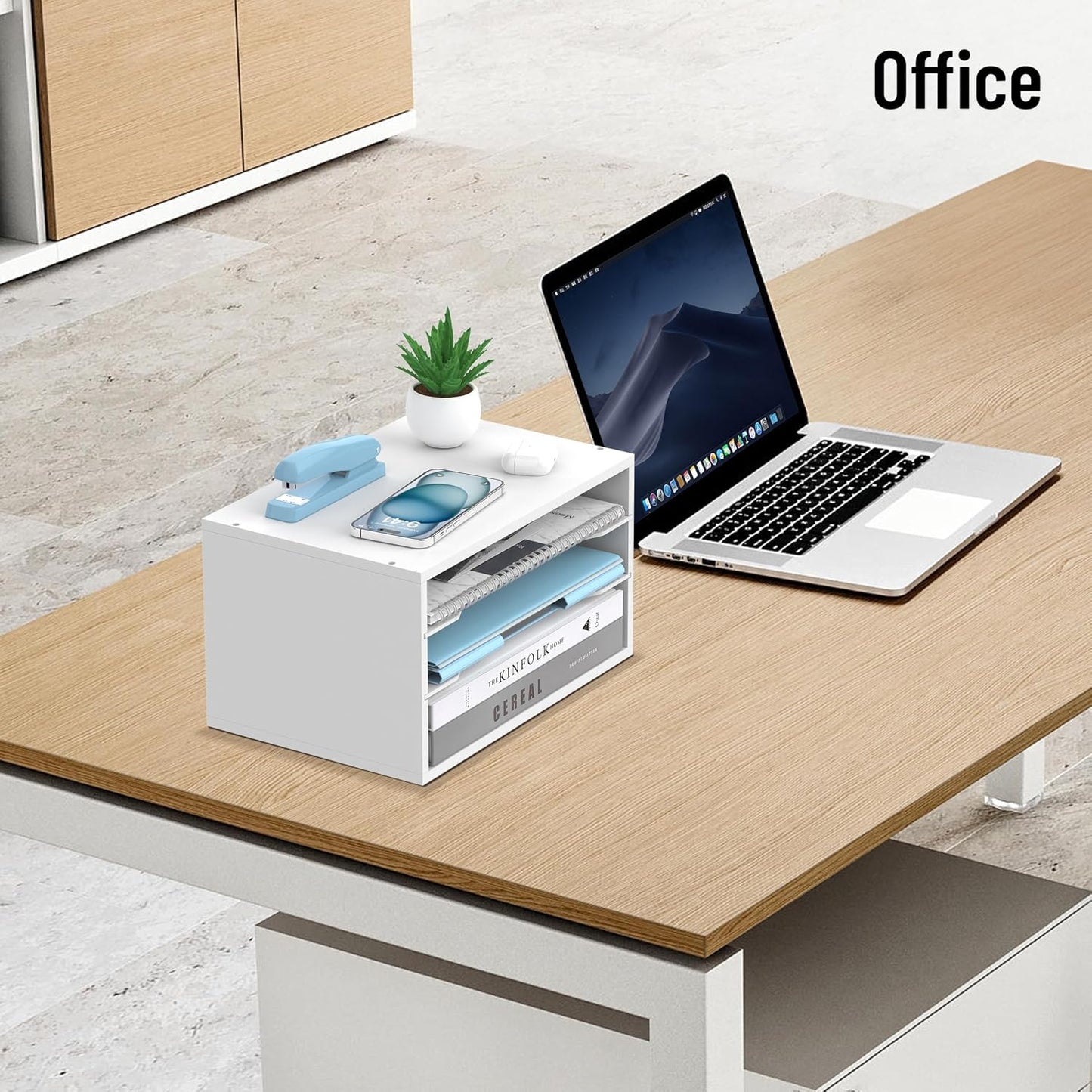 3-Tier Paper Organizer for Desk, Adjustable Mail Organizer, White | 3-Tier Paper Organizer and Mail Organizer for Desk