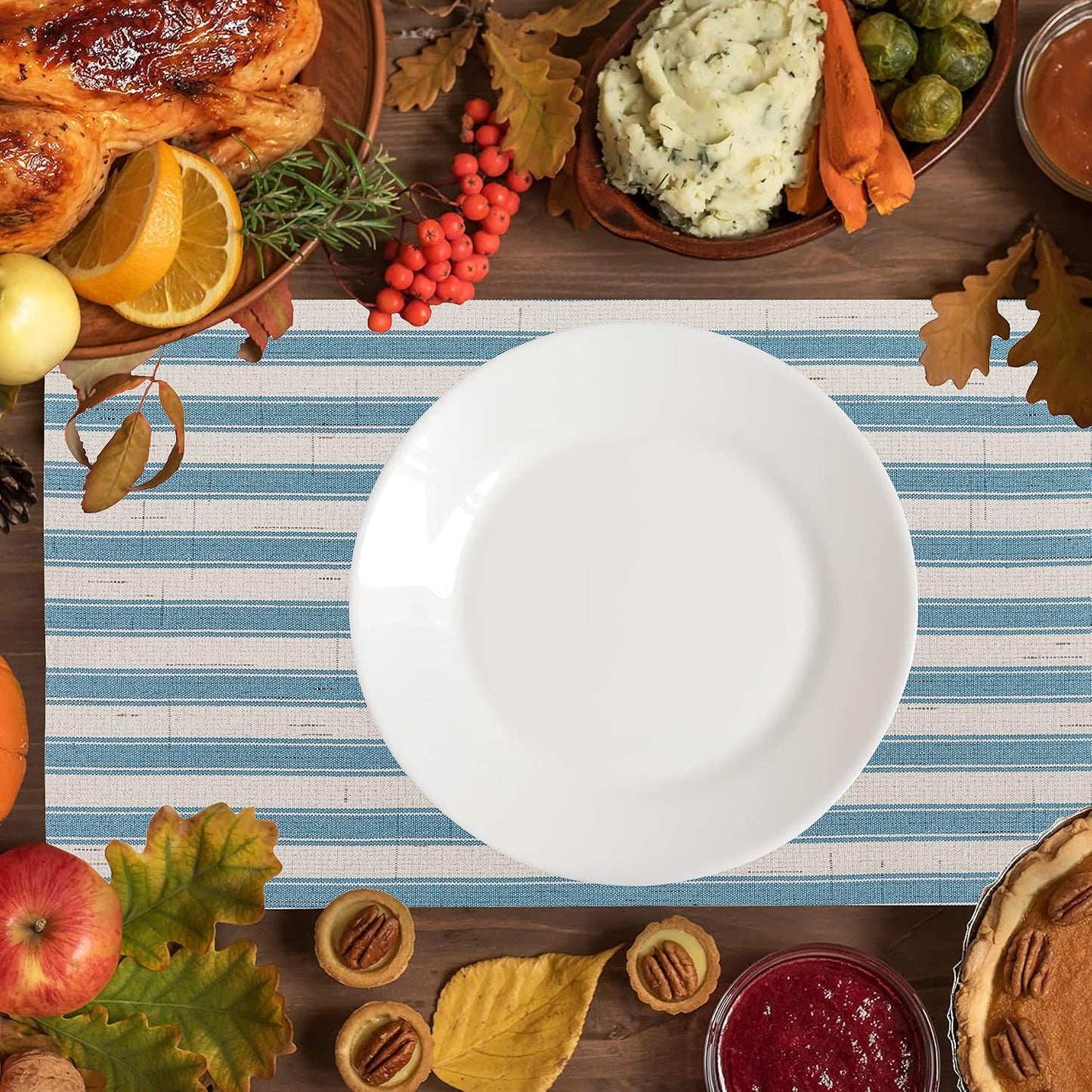 Home Brilliant Table Mats Set of 6 Heat Resistant Dining Placemats for Kitchen Table Farmhosue Rustic, 13 x 19 inches