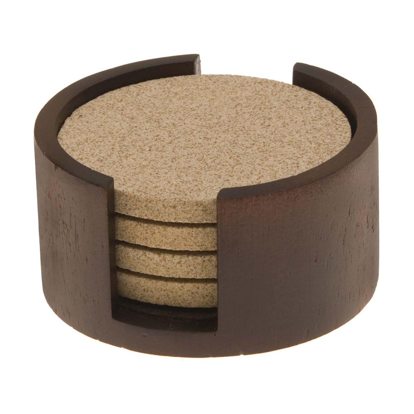 Dark Walnut Wood Coaster Holder
